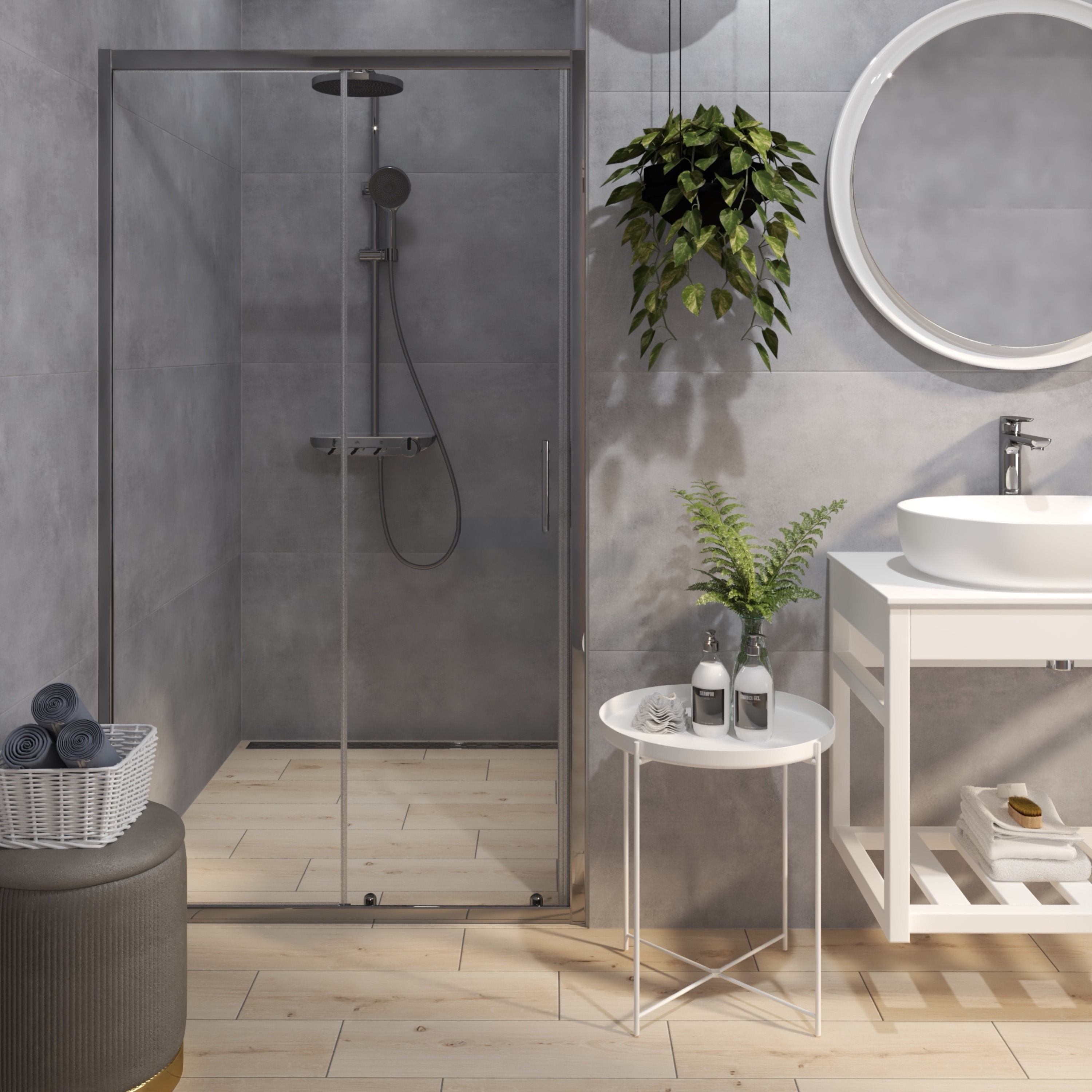 Tuš vrata klizna Voxort Blue, 110, prozirno/krom, h-2000