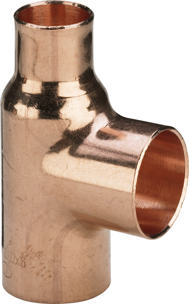 Cu T-komad reducirani, 22-15-15 mm