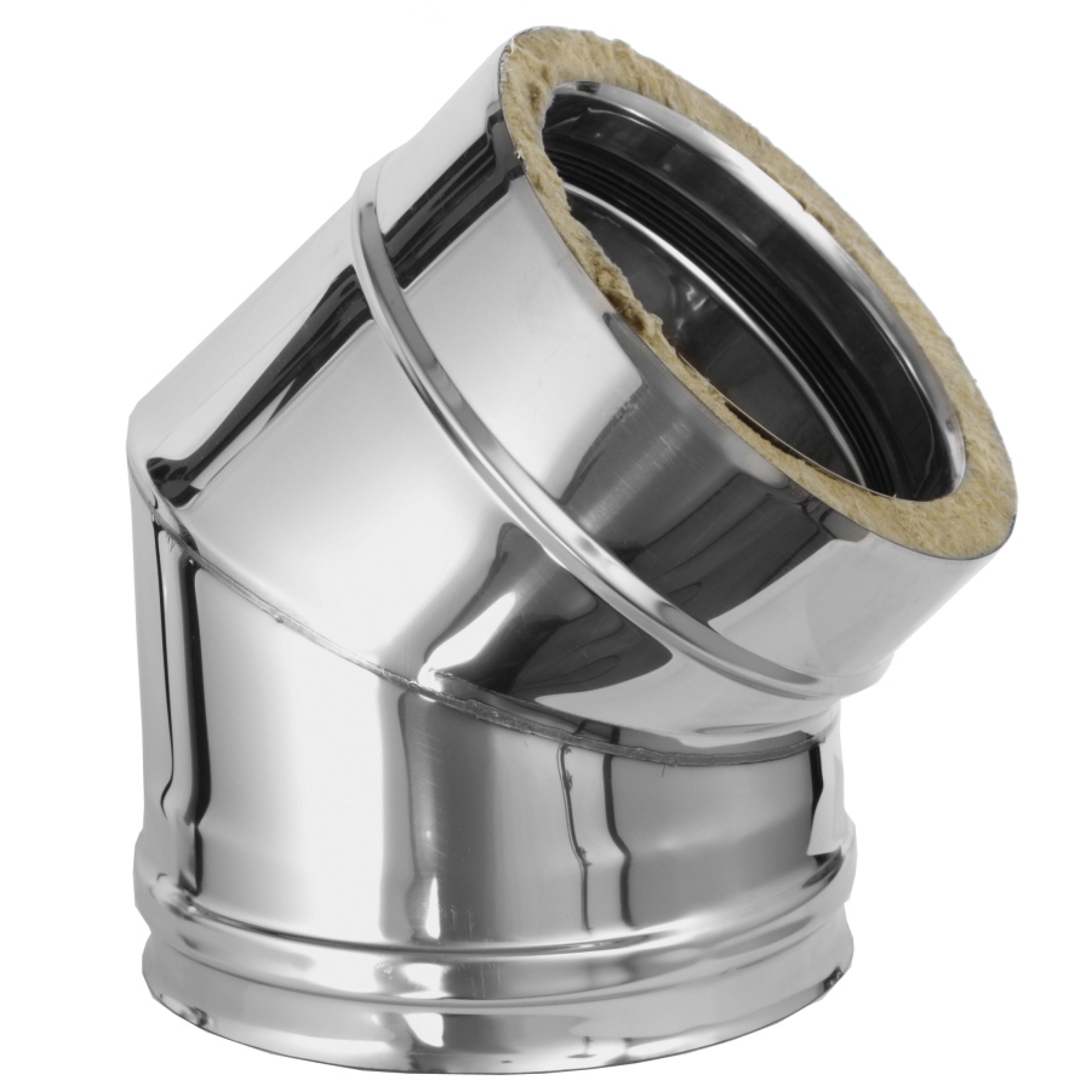 Dimovod Terma Inox koljeno izolirano 130/180, 45°, s obujmicom