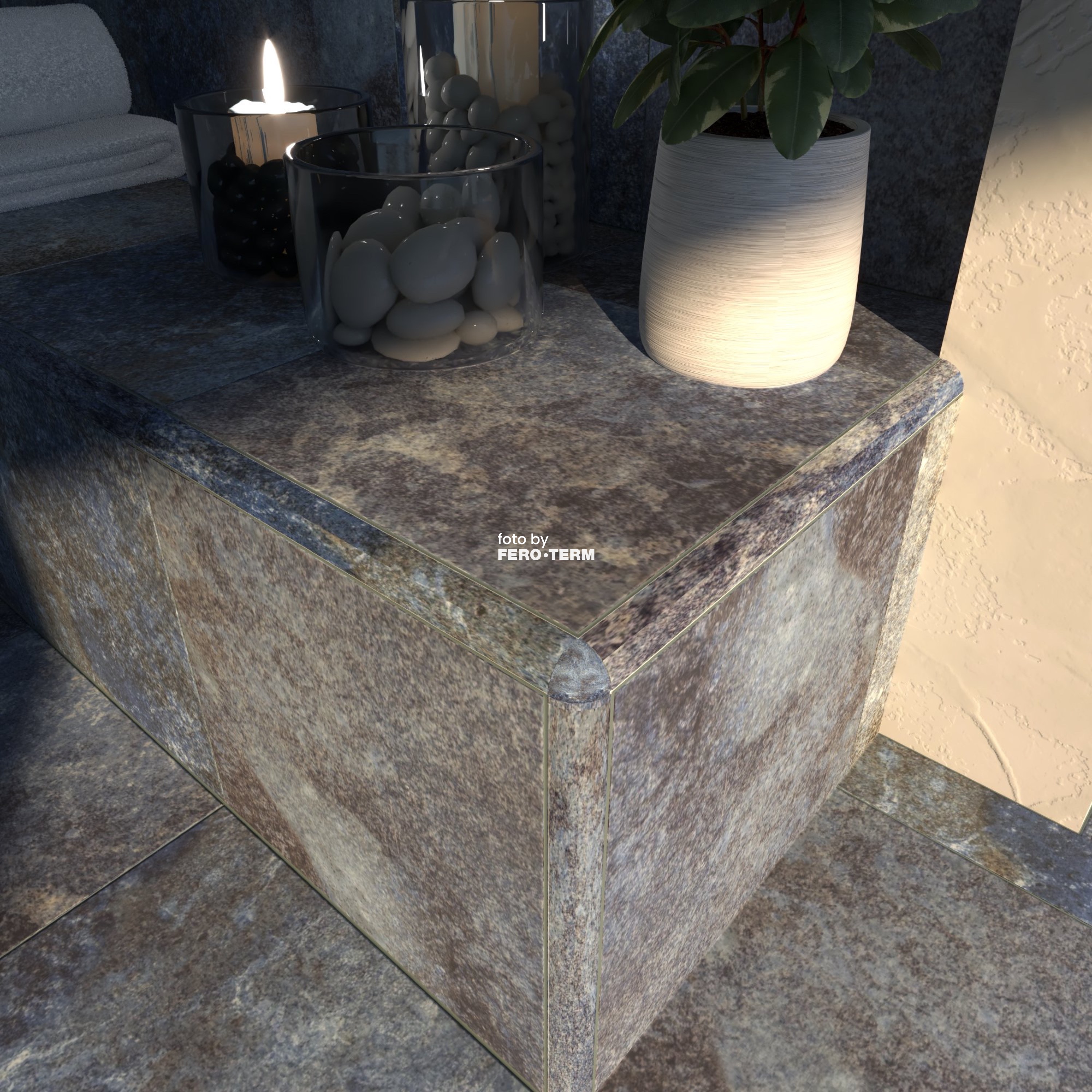 Vanjski kut Gres de Aragon Ocean Blue Bali, 297x42 mm