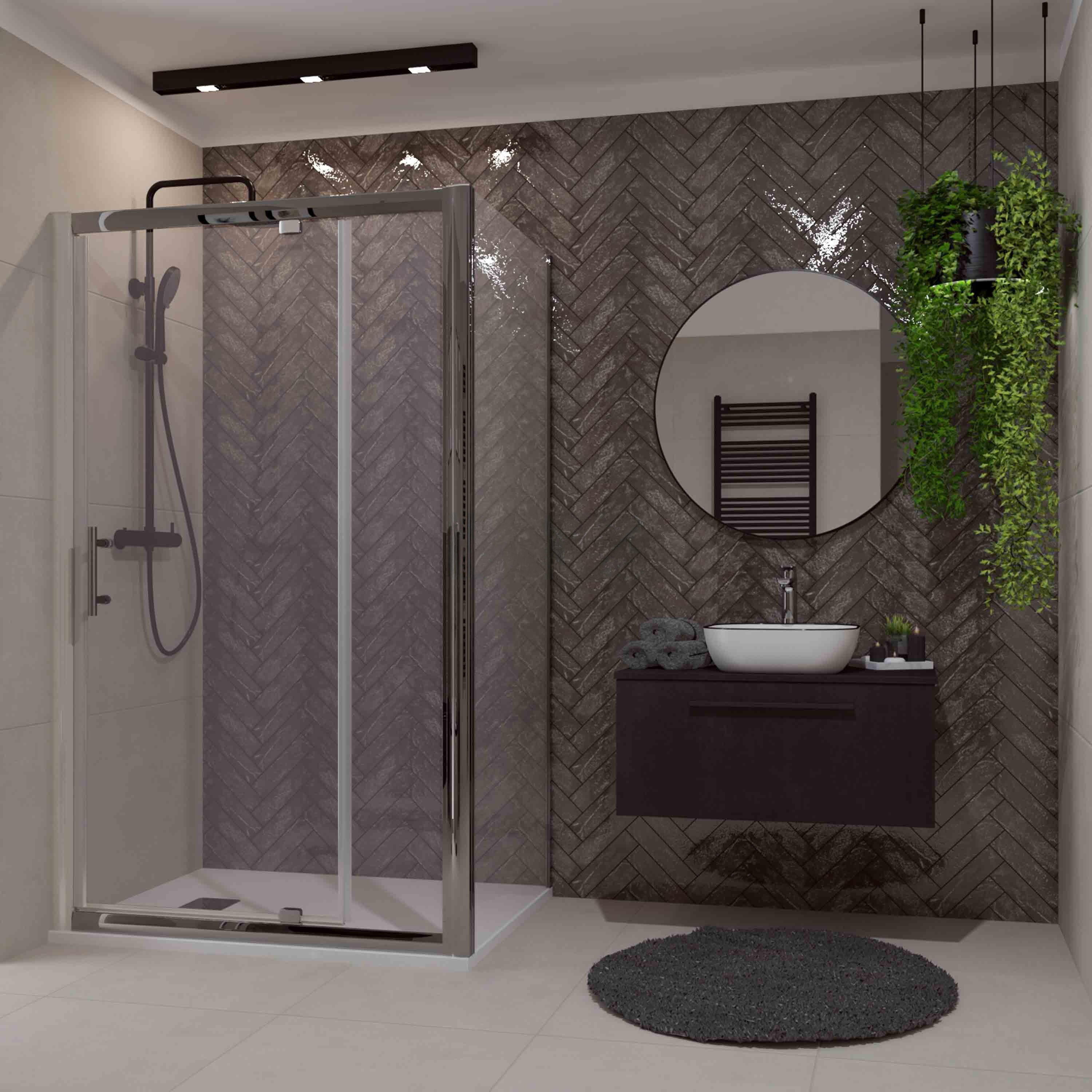 Tuš stranica za vrata Voxort Pro NS-line, 80x195, prozirno/krom