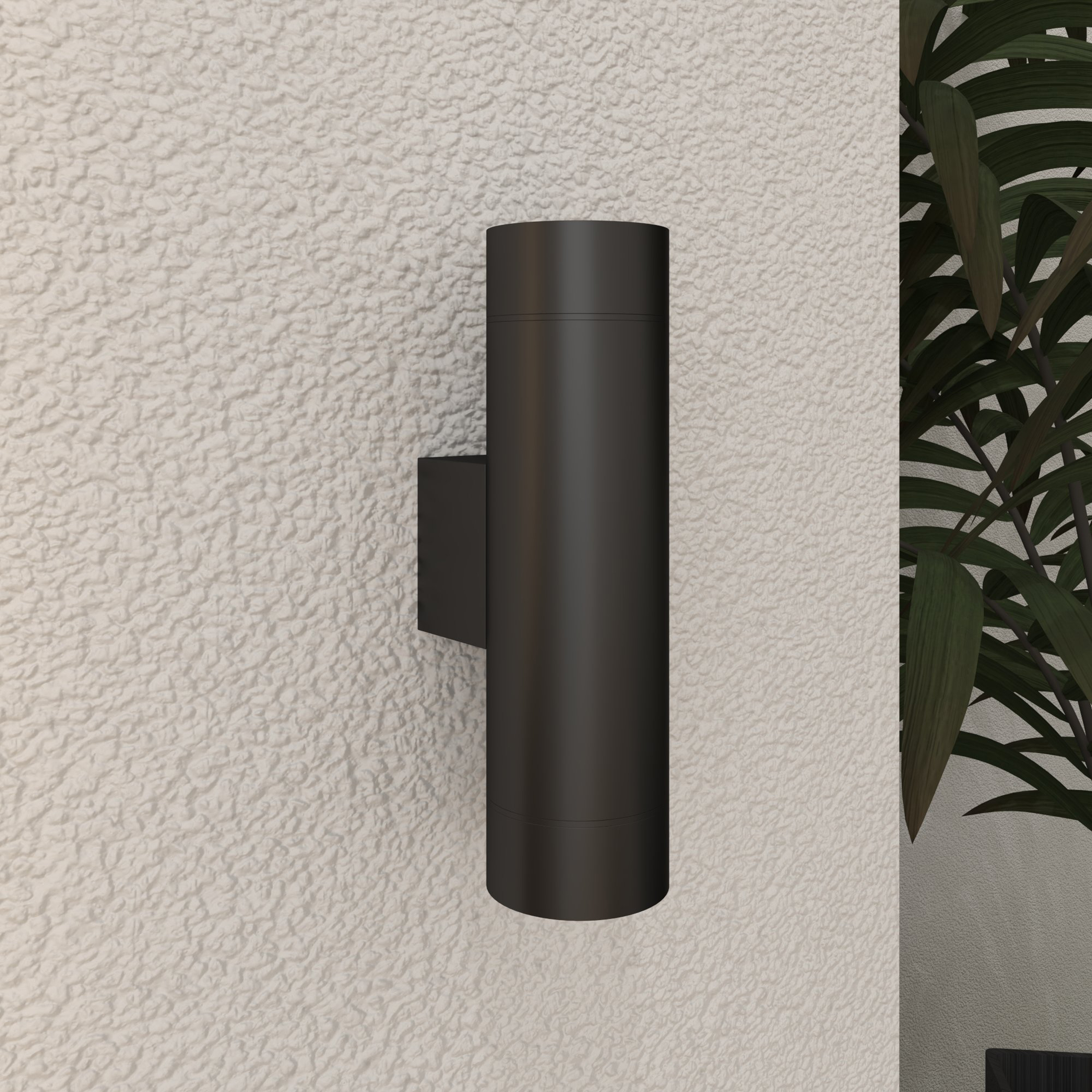 Zidna lampa od 12 W Zorra Lighting Natalie (H 22 cm, 2x6 W, IP65, vanjska) crna