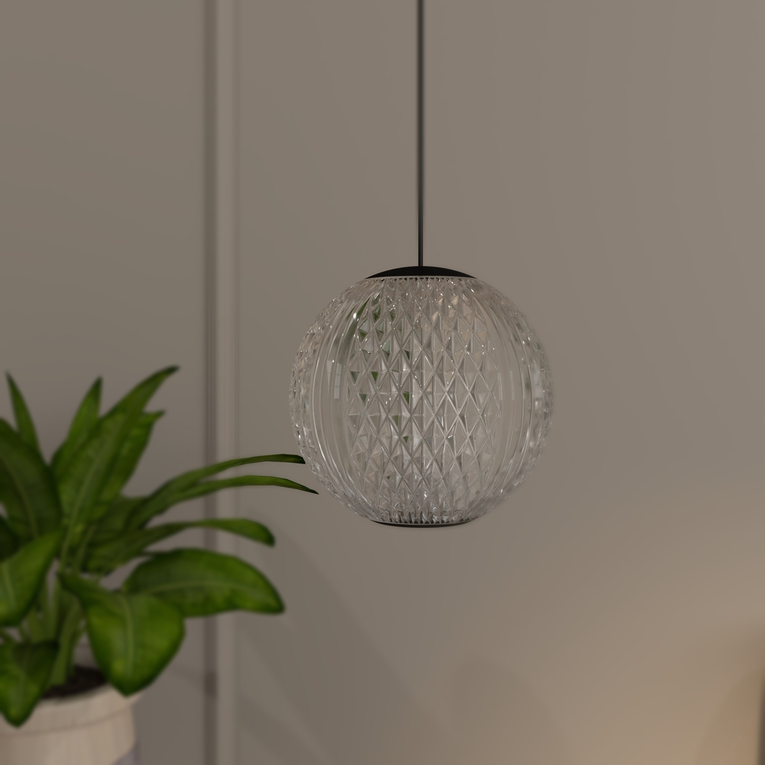 Visilica s jednim izvorom svjetlosti od 5,5 W Zorra Lighting Claire acryle (4000 K)