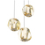 Visilica s tri izvora svjetlosti od 16 W Zorra Lighting Claire champagne acrylic (3000 K)