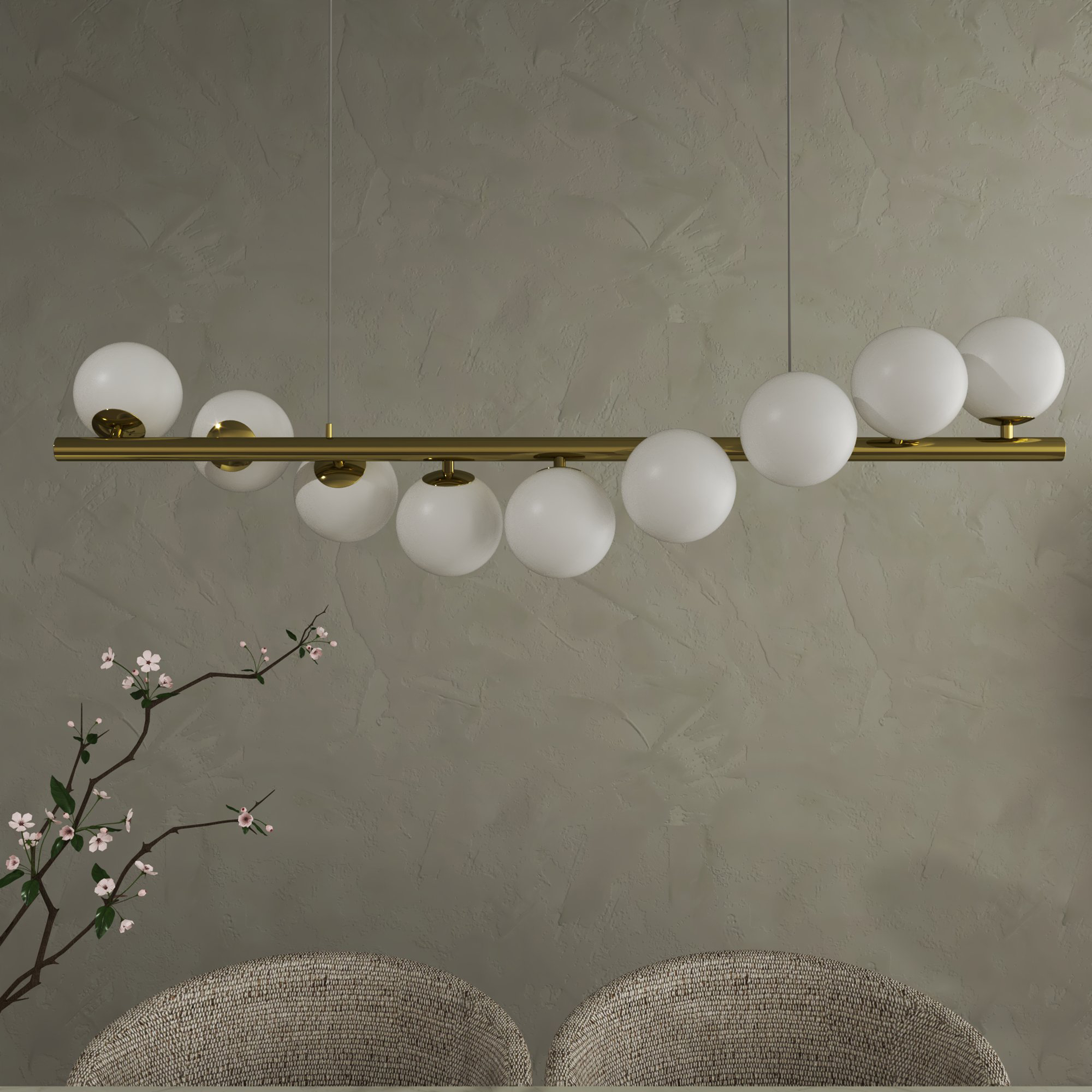 Visilica Zorra Lighting Mandy (devet žarulja G9, 92 cm) zlatna