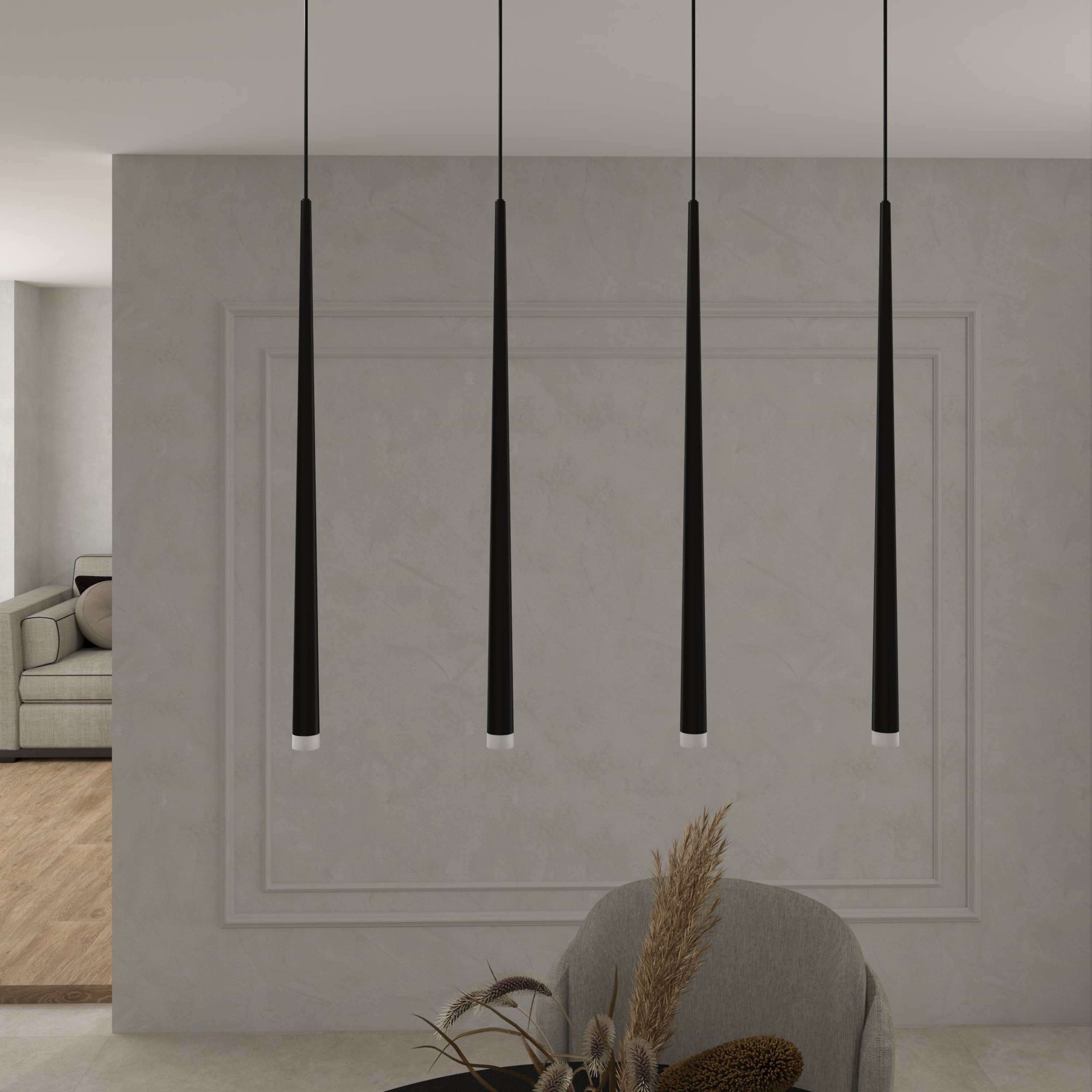 Visilica od 12 W Zorra Lighting Iva linijska (3000 K, IP20, 750x30x600 mm) mat crna