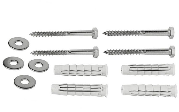 Vijak, pločica i tipla Vecamco, 4 kom, M8x80, inox