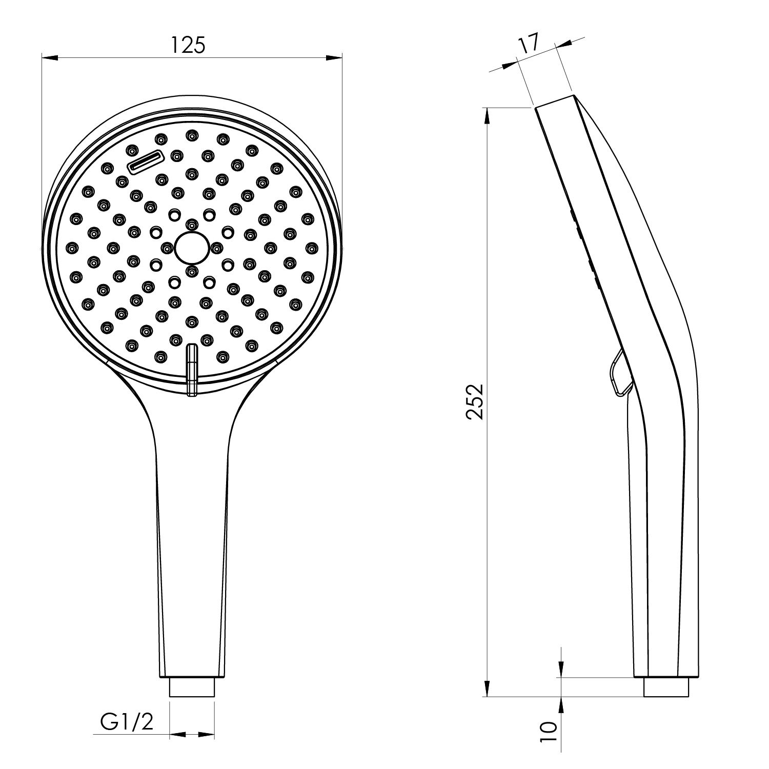 Tuš slušalica Voxort Premium Matt Black, 4 funkcije