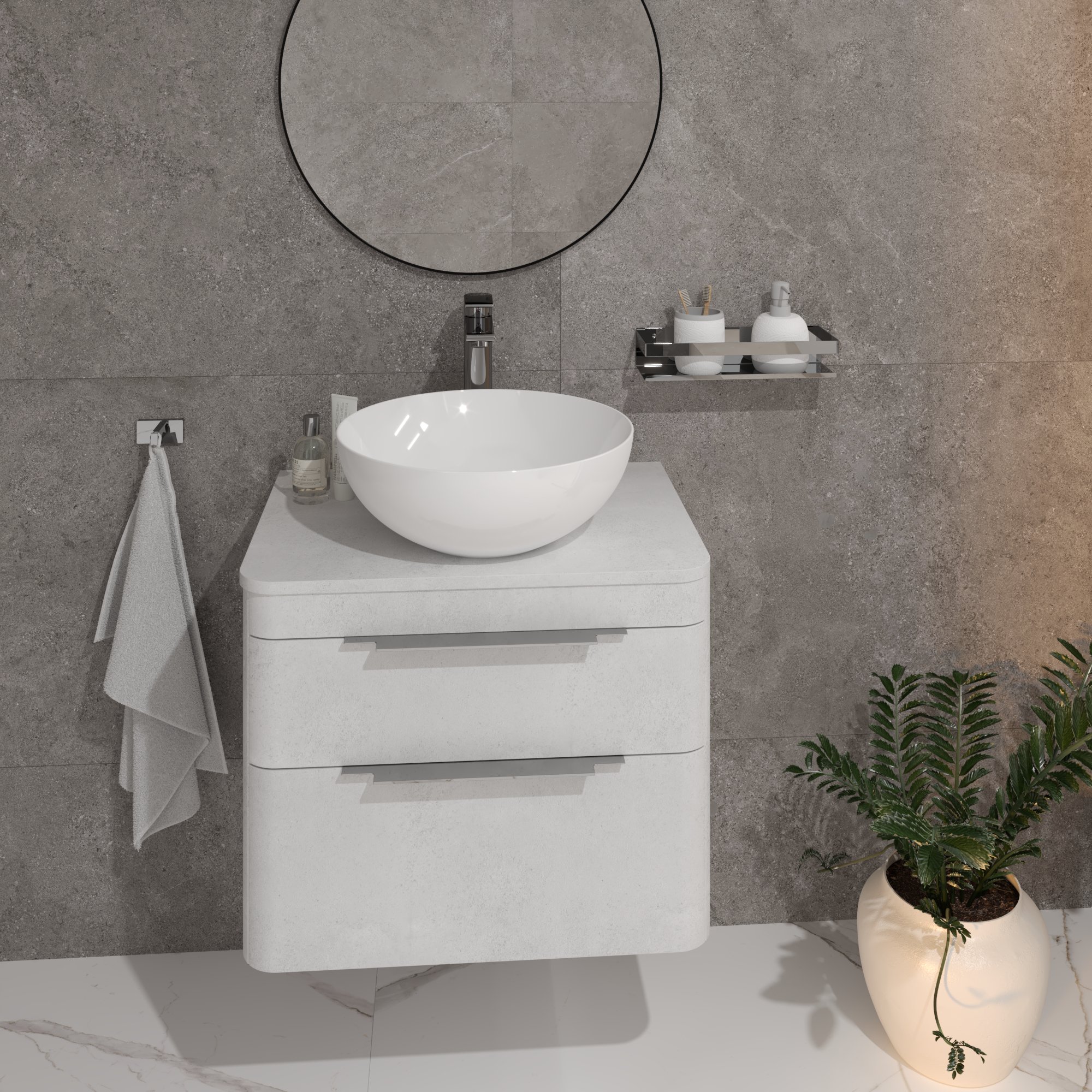 Kupaonski element viseći bez umivaonika Concepto+ Vera Sasso, 60 cm, bez topa