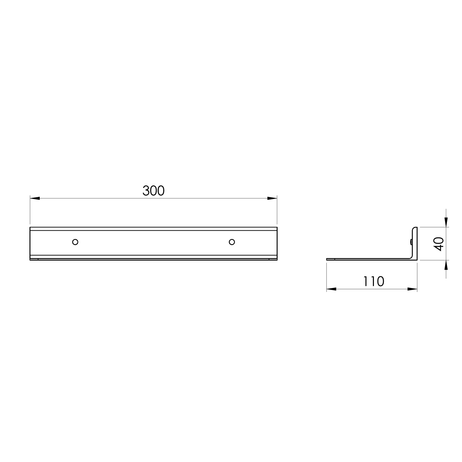 Polica Voxort Premium 960, 4x11x30 cm, alu/brončana