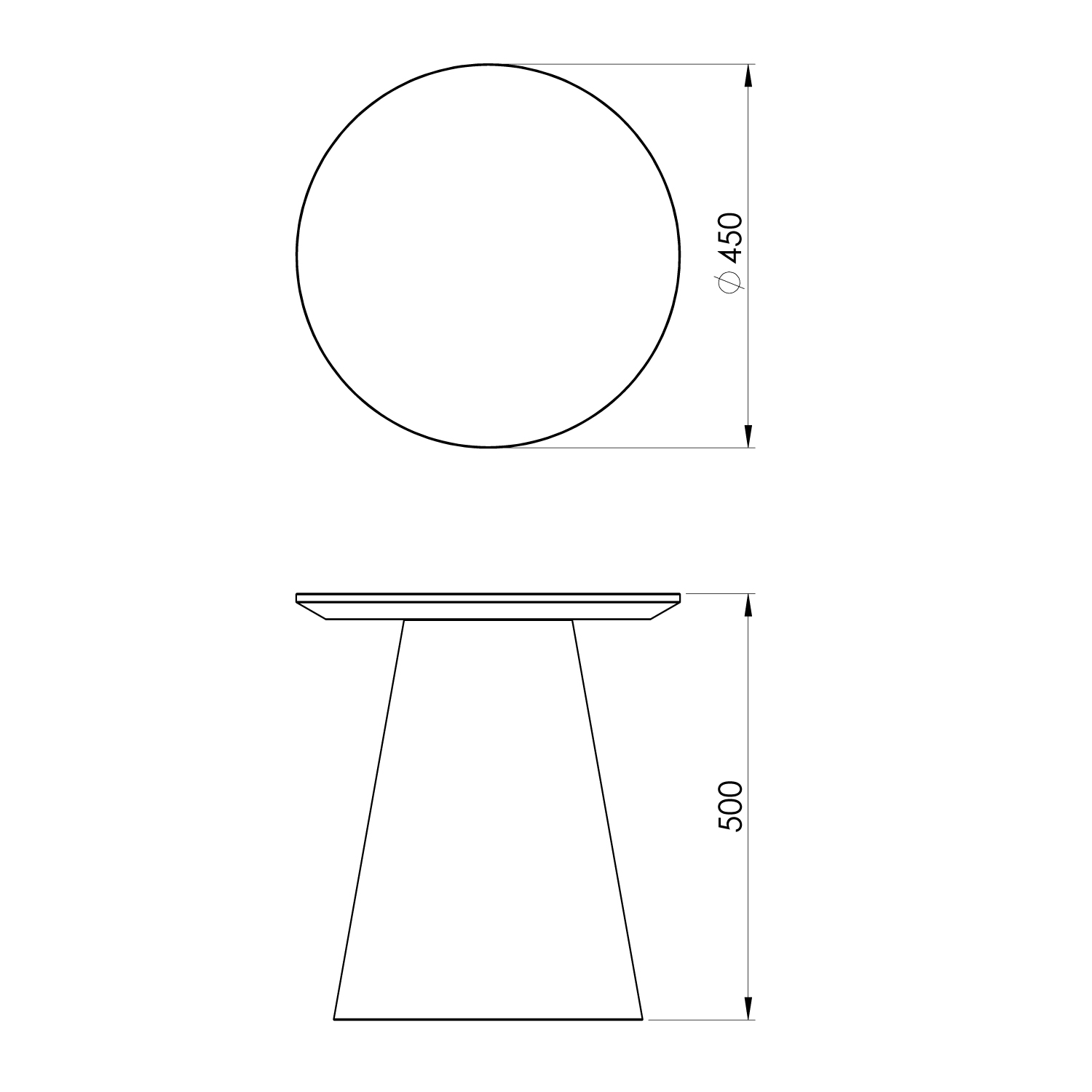 Stolić za kavu korra Donna, okrugli, 45x50
