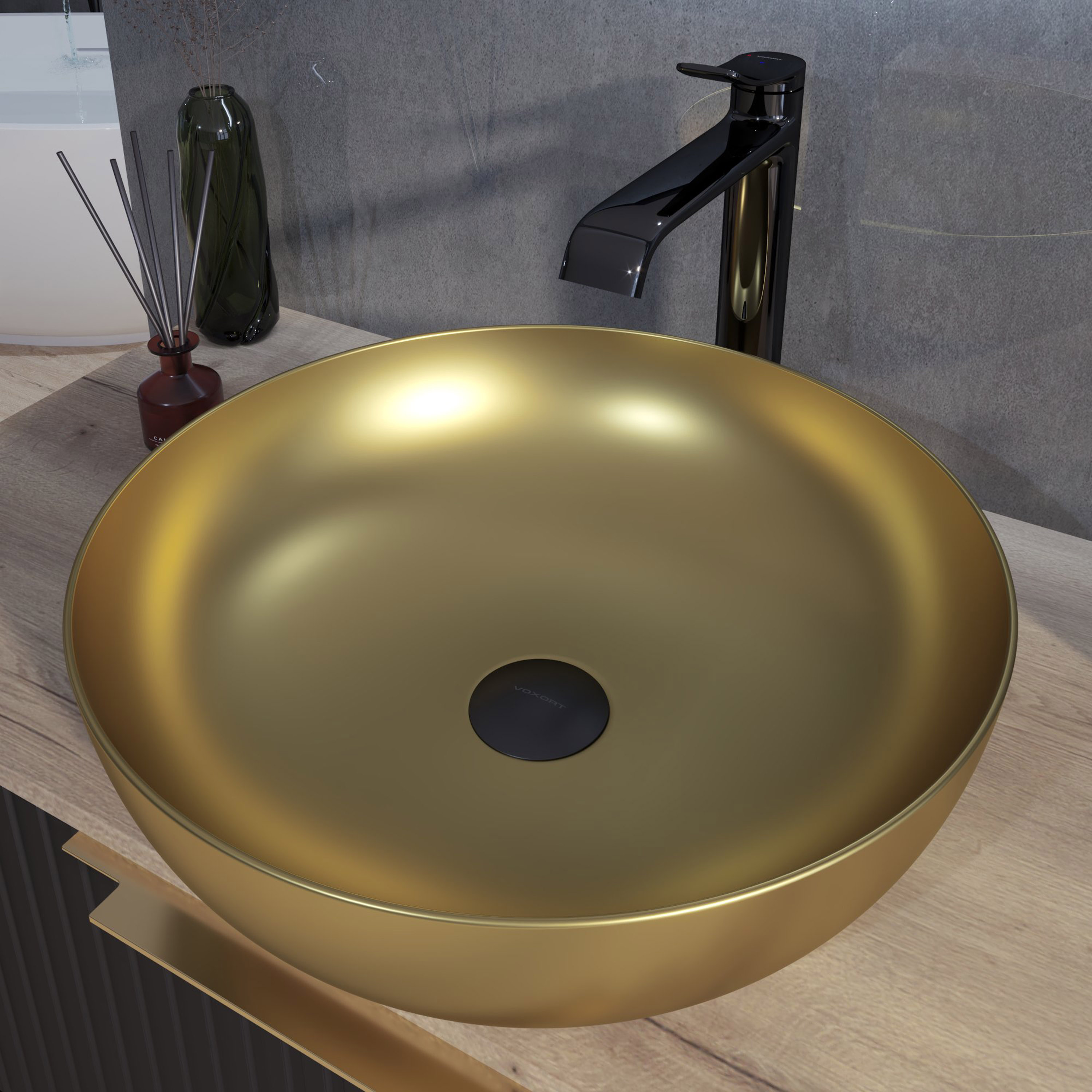 Umivaonik na ploču Concepto Bell, 42x14 cm, mat zlatna