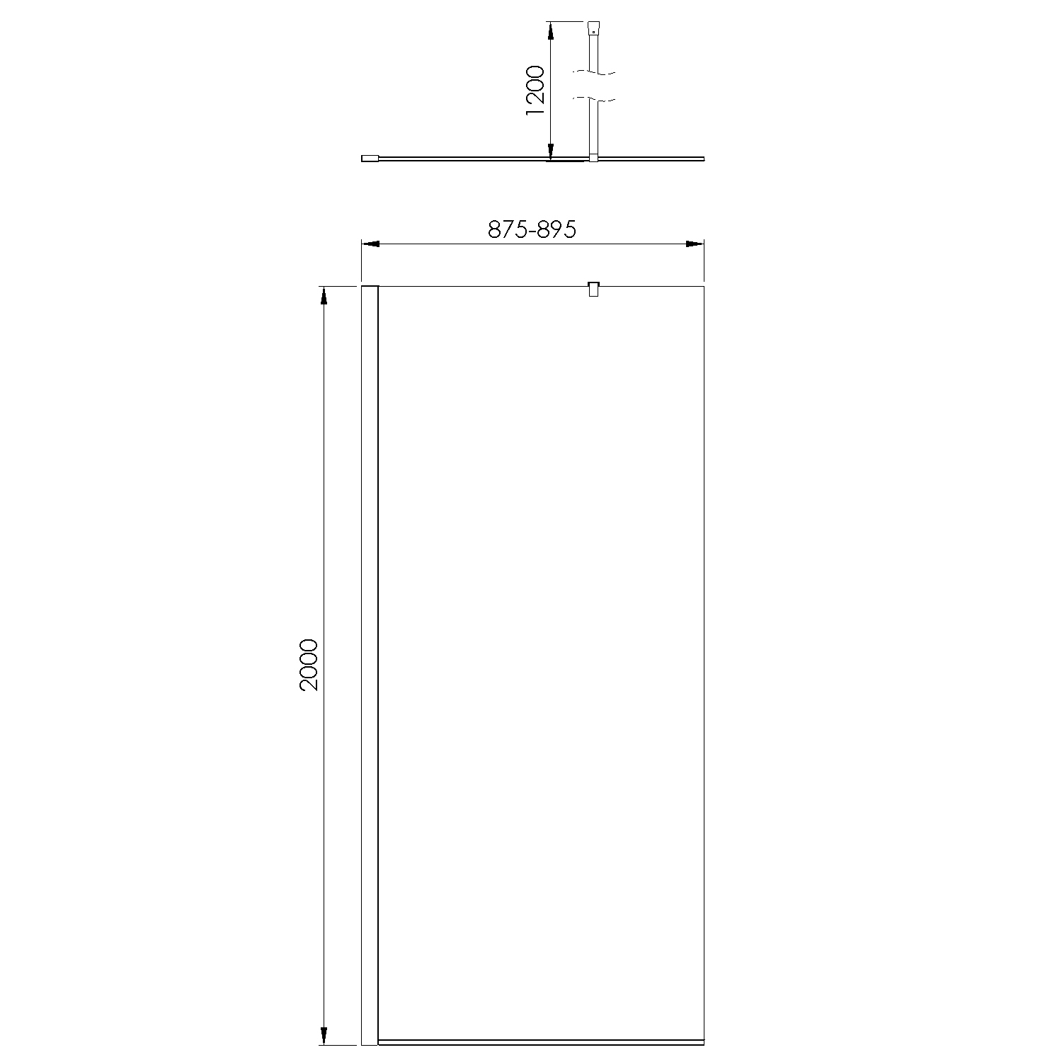 Tuš stranica samostojeća Voxort Blue, 90x200, prozirno/krom, 8 mm