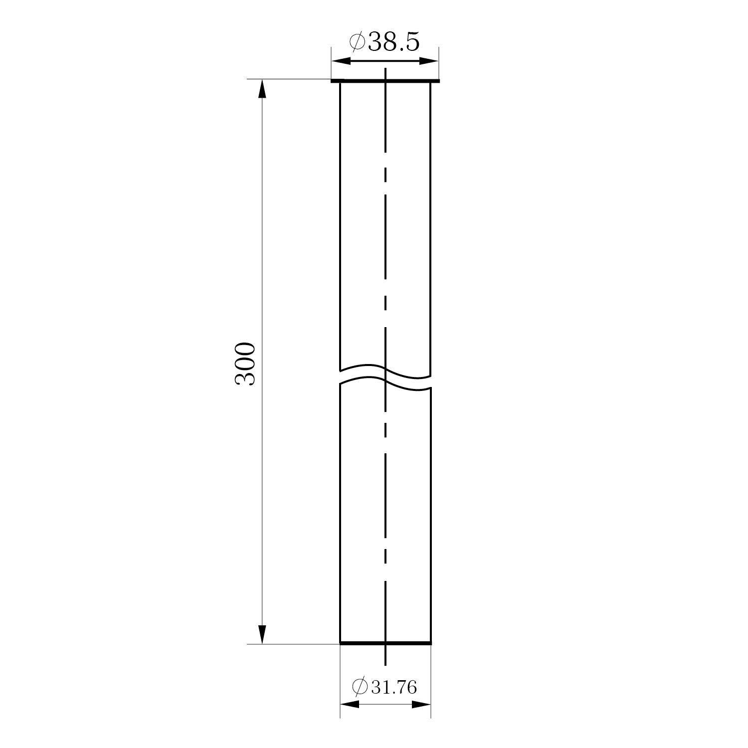 Cijev niklana Voxort, 32x300 mm, pertlana