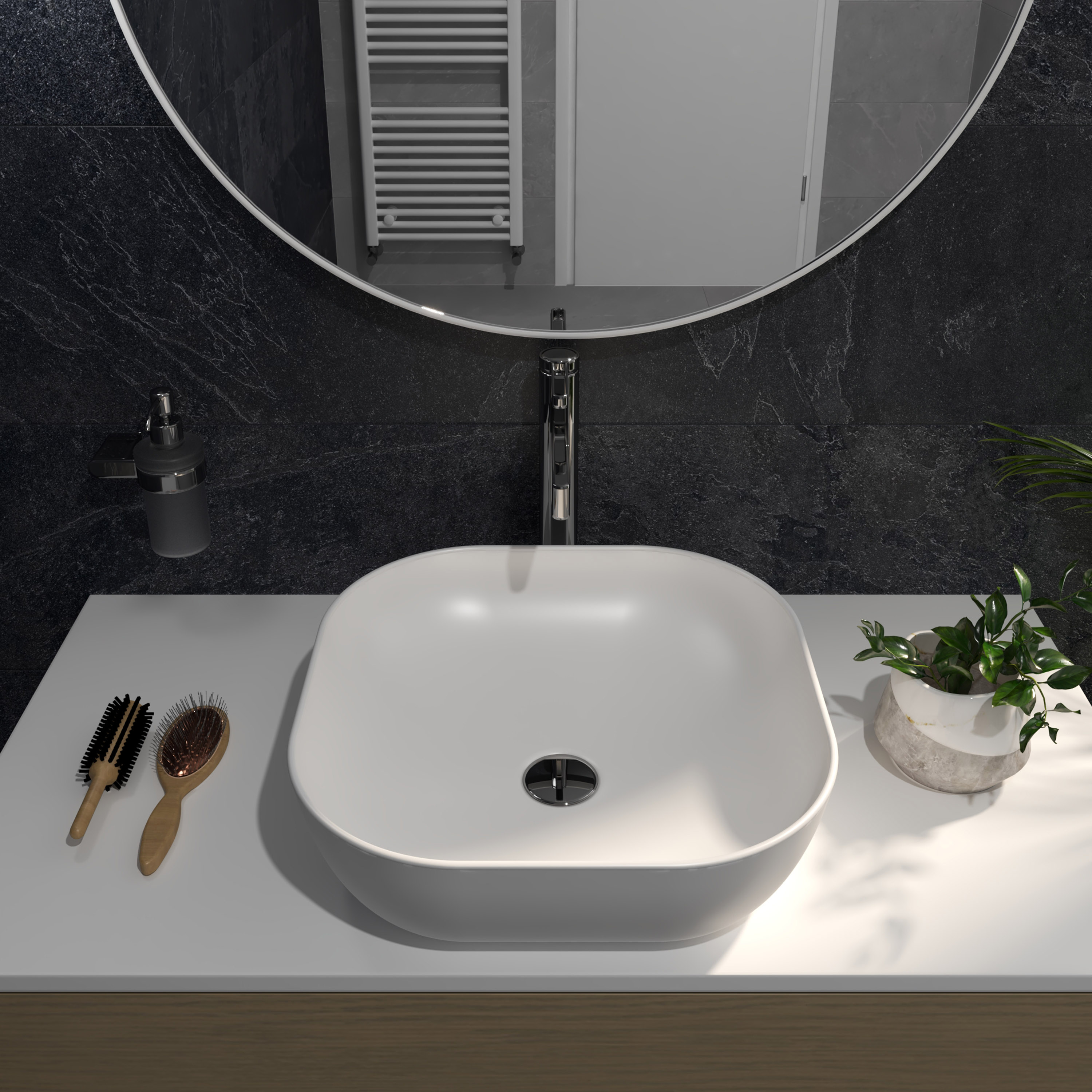 Umivaonik na ploču Concepto Bell, 42x42x14,5 cm, mat bijela