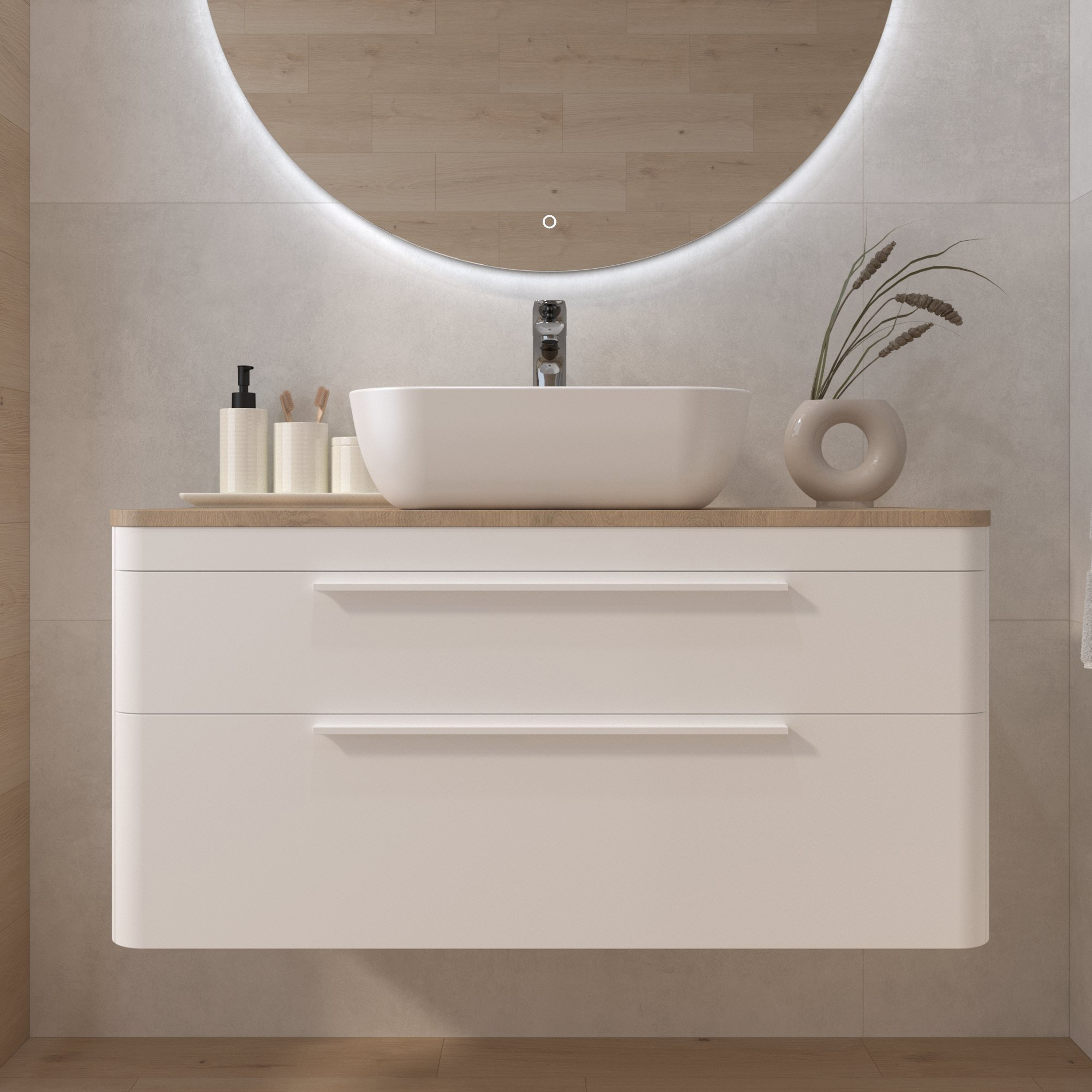 Kupaonski element viseći bez umivaonika Concepto+ Vale, 100 cm, sa topom, sa 2 ladice