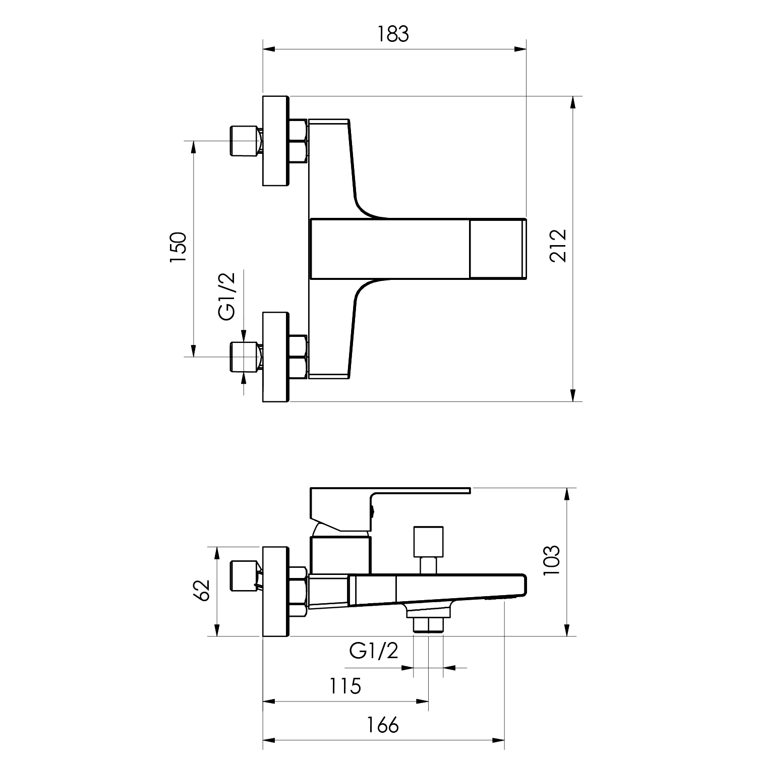 Miješalica za kadu Voxort Perla Gold 