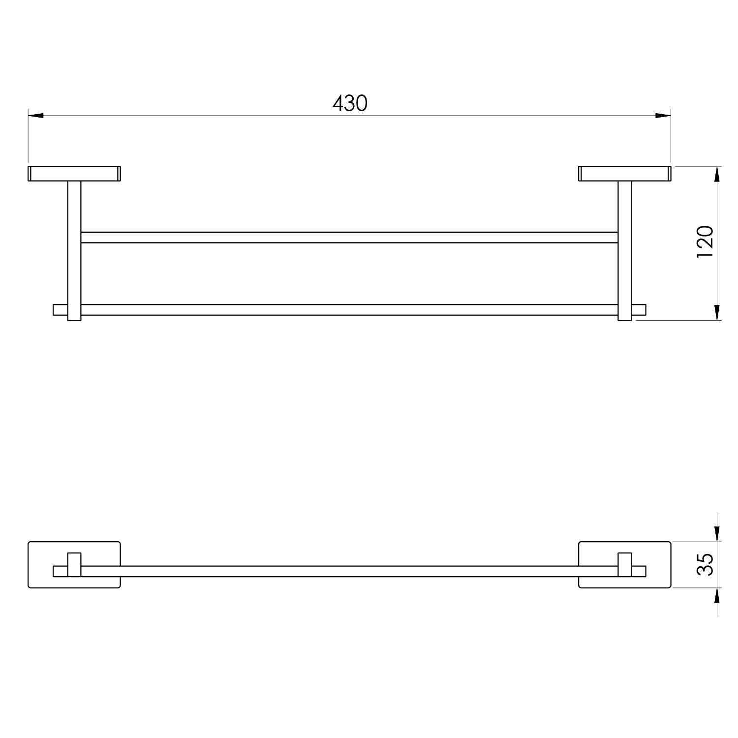 Držač ručnika Voxort 4000, 2/1, zidni