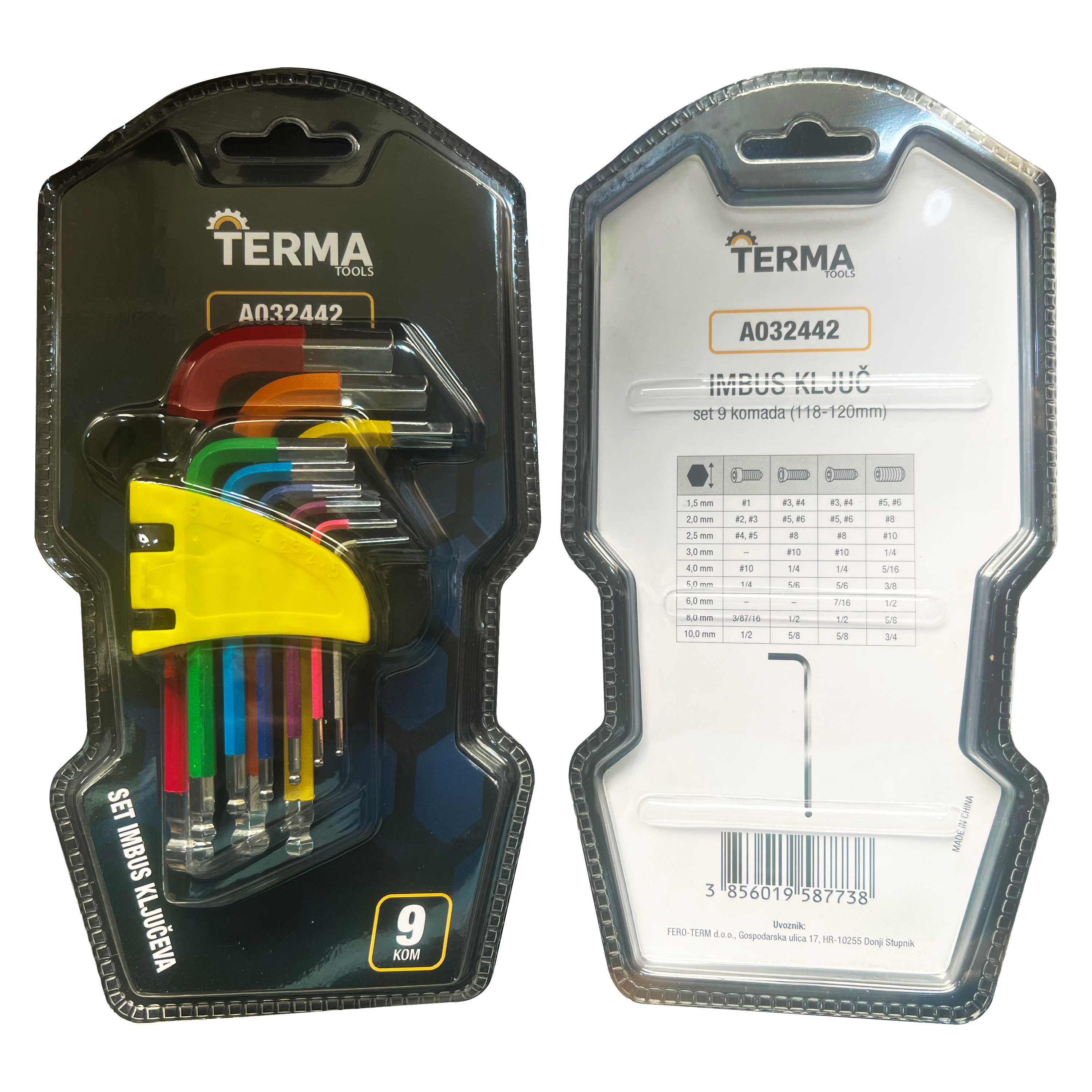 Imbus ključ TermaTools, set 9 komada (118-120mm)