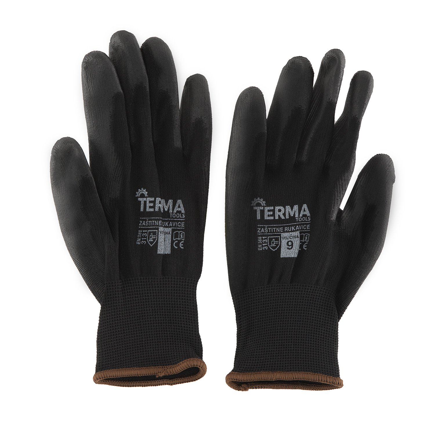 Rukavice zaštitne Terma Poliuretan, vel. 9, crne