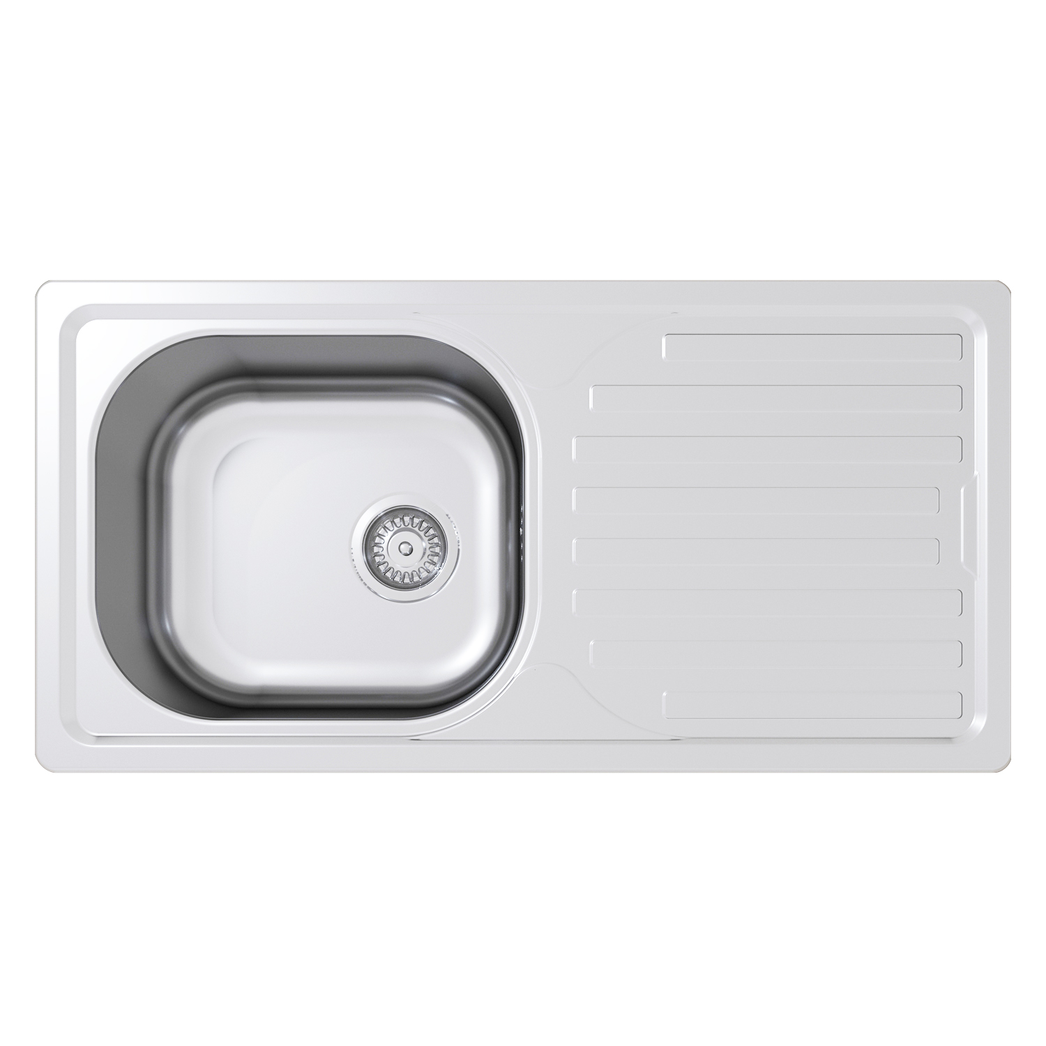 Sudoper inox Concepto Mercury Plus 10, 86x43,5 cm, jedno korito i ocjeđivač