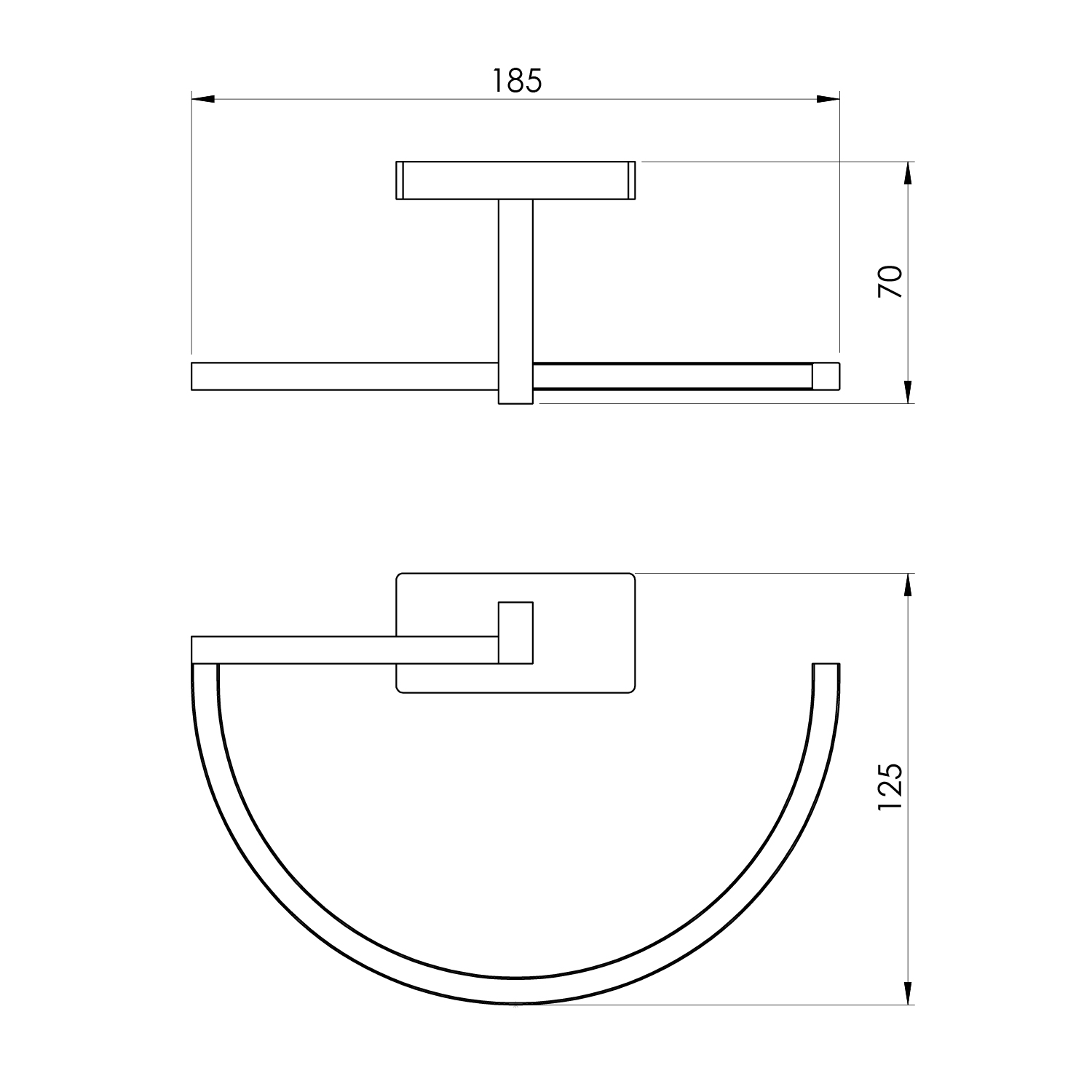 Držač ručnika Voxort 4000, crna, zidni