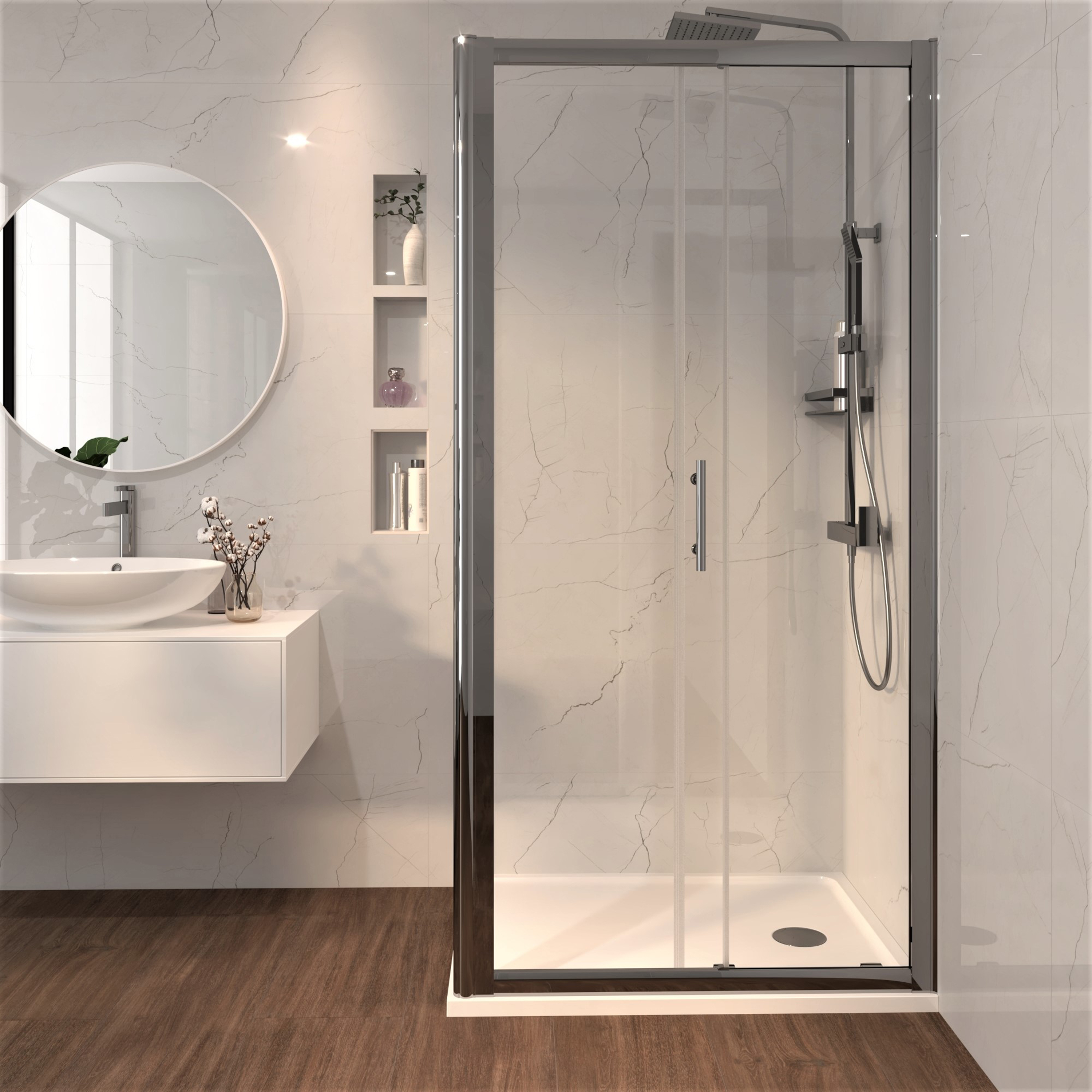 Tuš vrata klizna Voxort Pro NS-line, 100x195, prozirno/krom