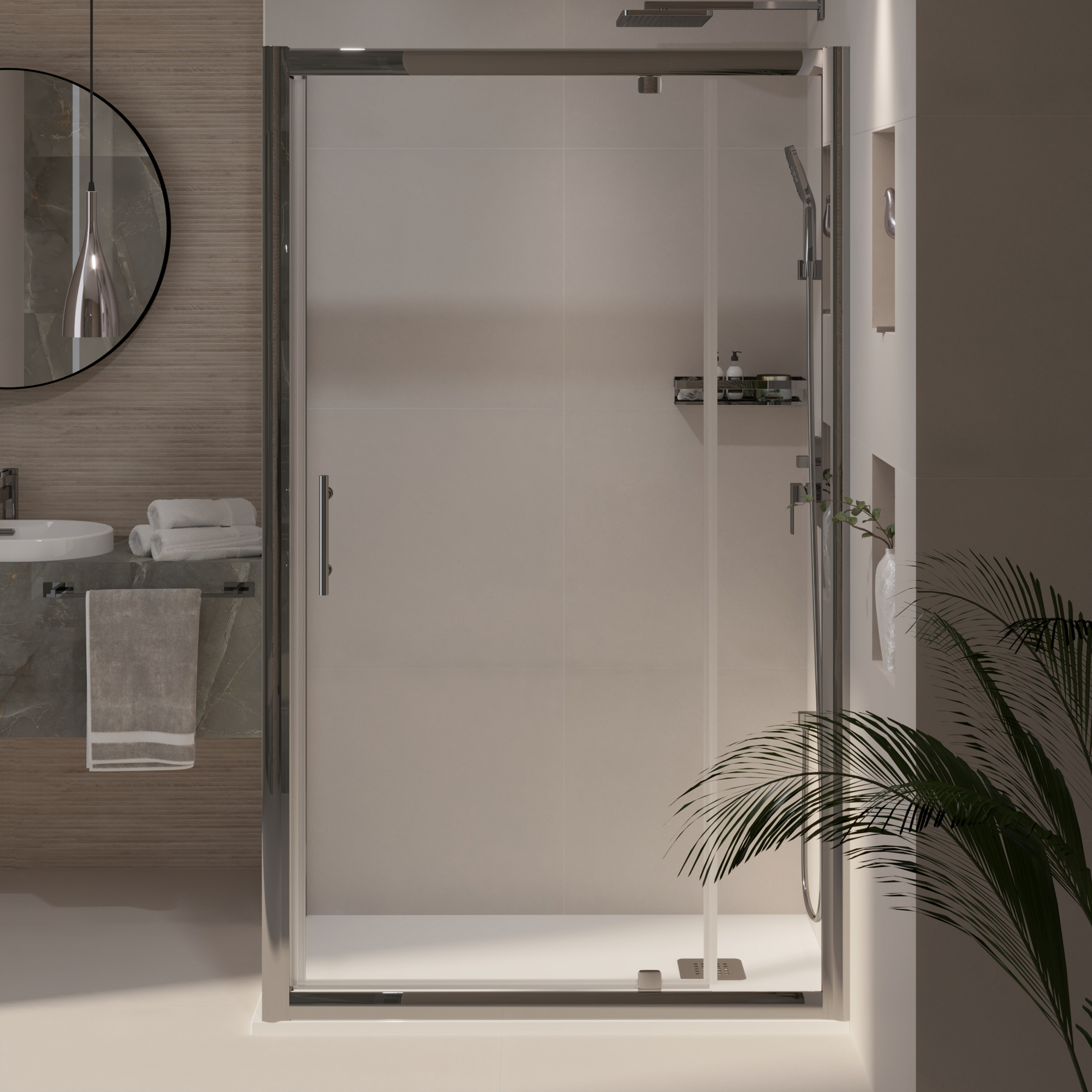 Tuš vrata jednokrilna Voxort Pro NS-line, 120x195, prozirno/krom