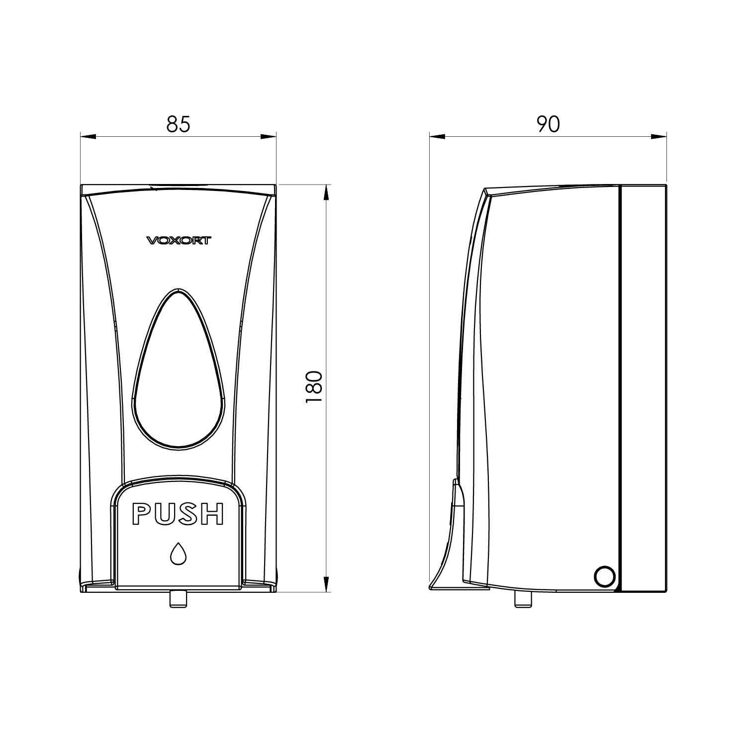 Dozator sapuna Voxort, mat crni, 500 ml