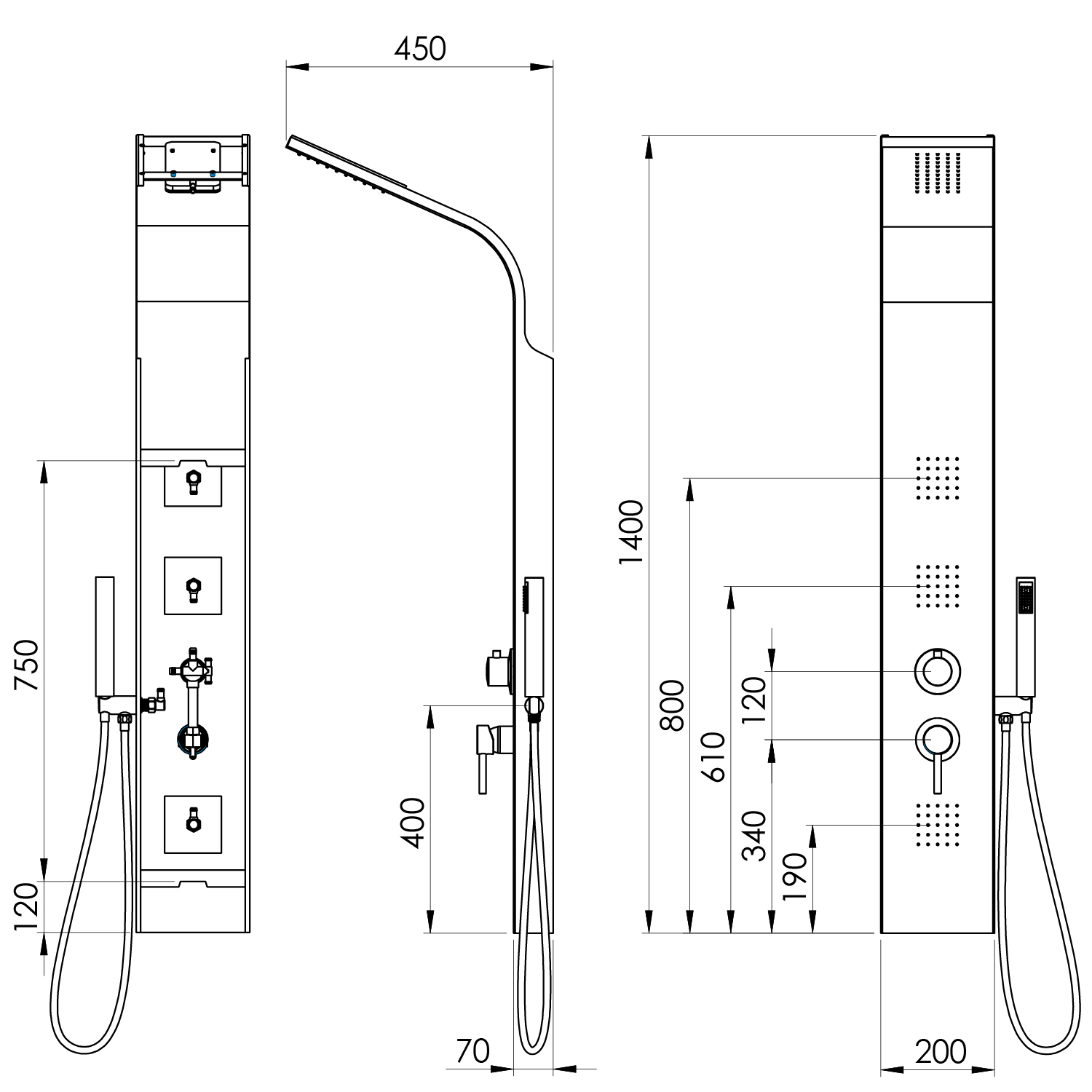 Tuš panel Voxort Grace Alu, bijeli