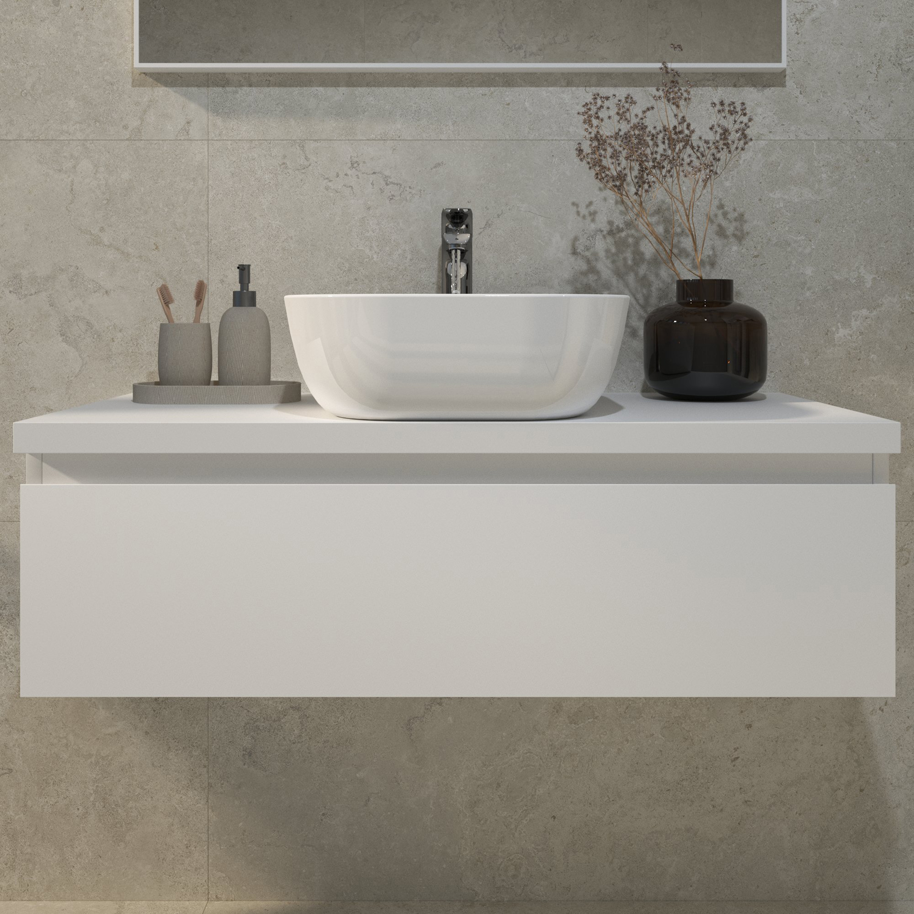 Kupaonski element viseći bez umivaonika Concepto+ Trend, 101 cm, sa topom A, sa ladicom