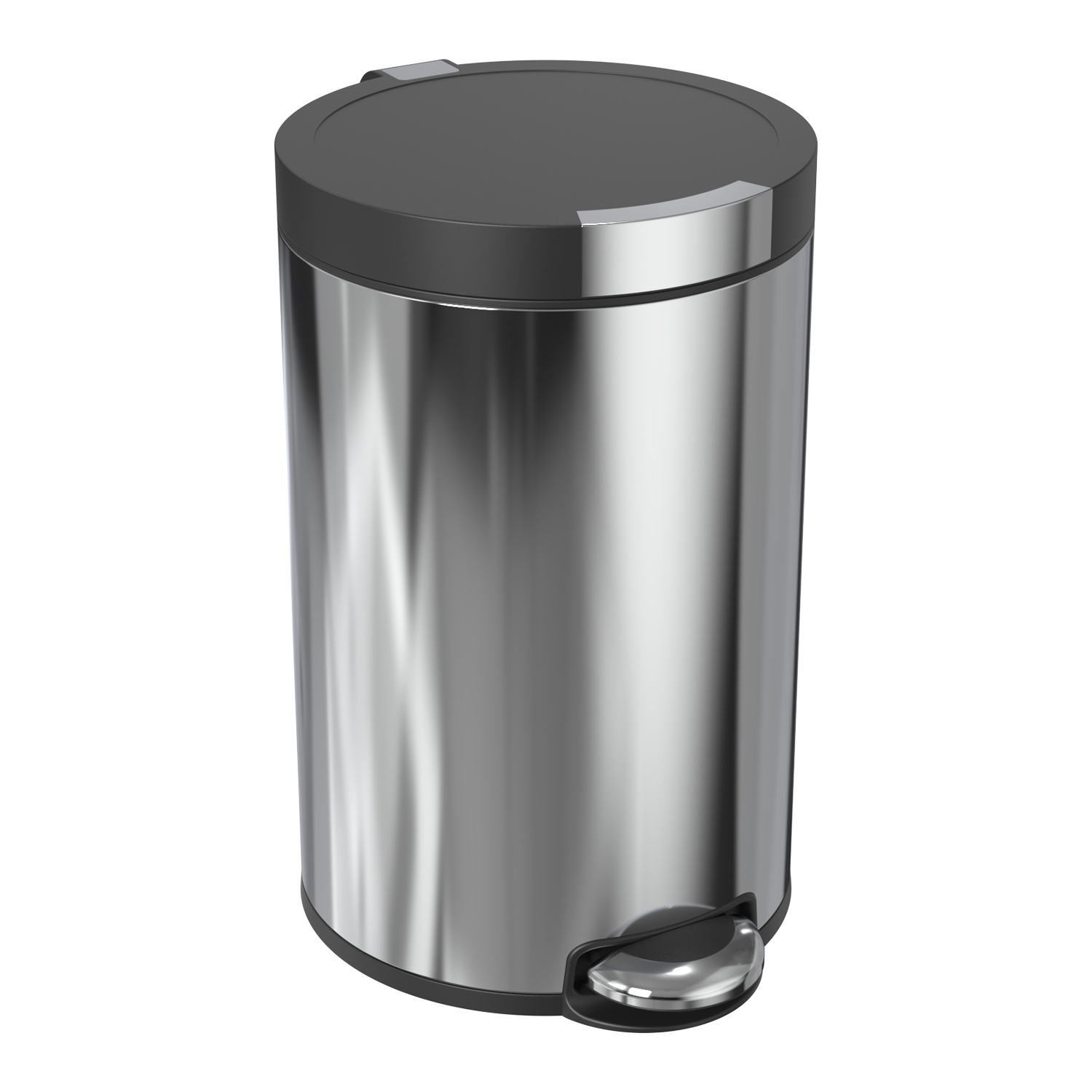 Kanta s poklopcem Voxort Premium, crna, 8 l, krom