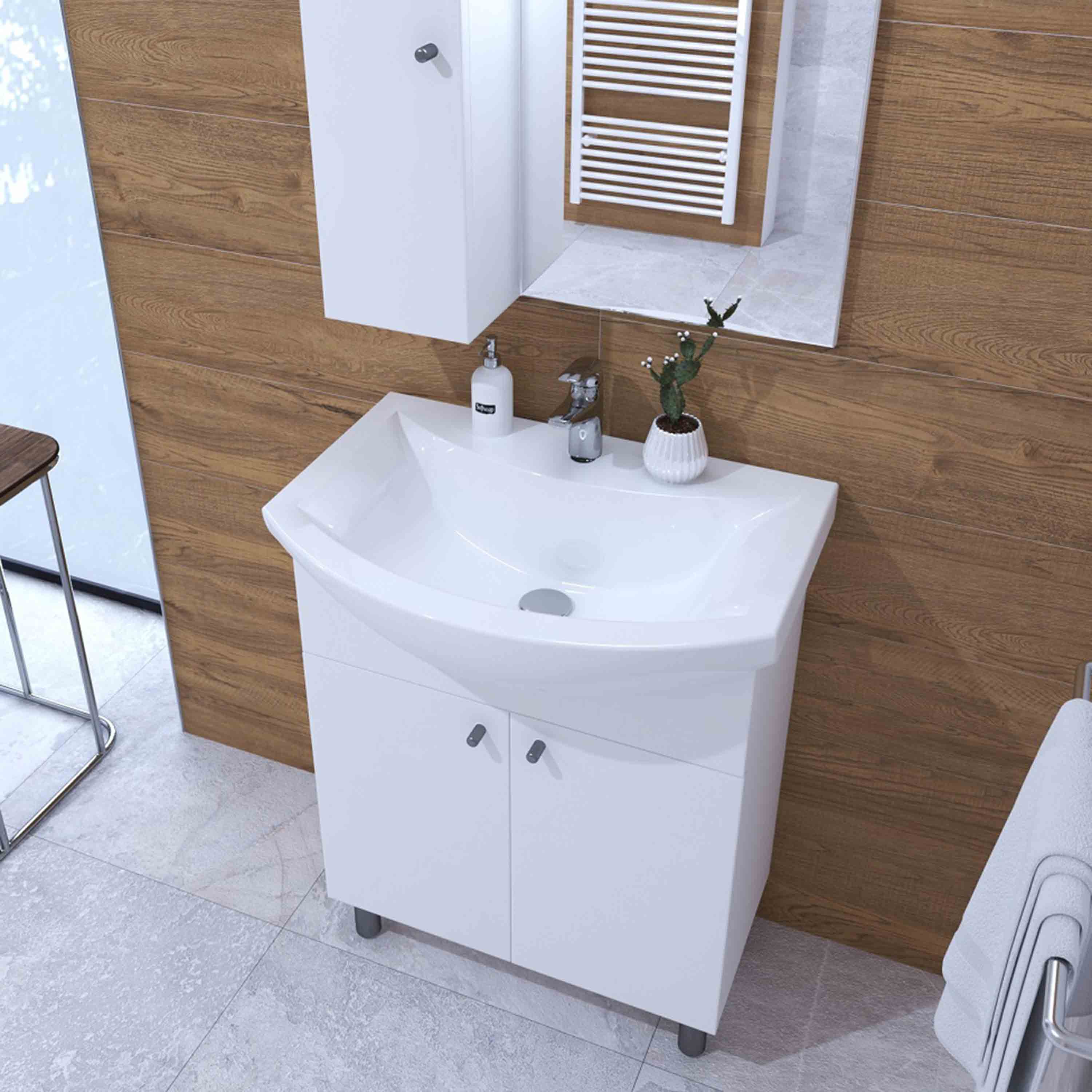 Kupaonski blok stojeći Concepto+ Basic Eco Mat Led, 65 cm