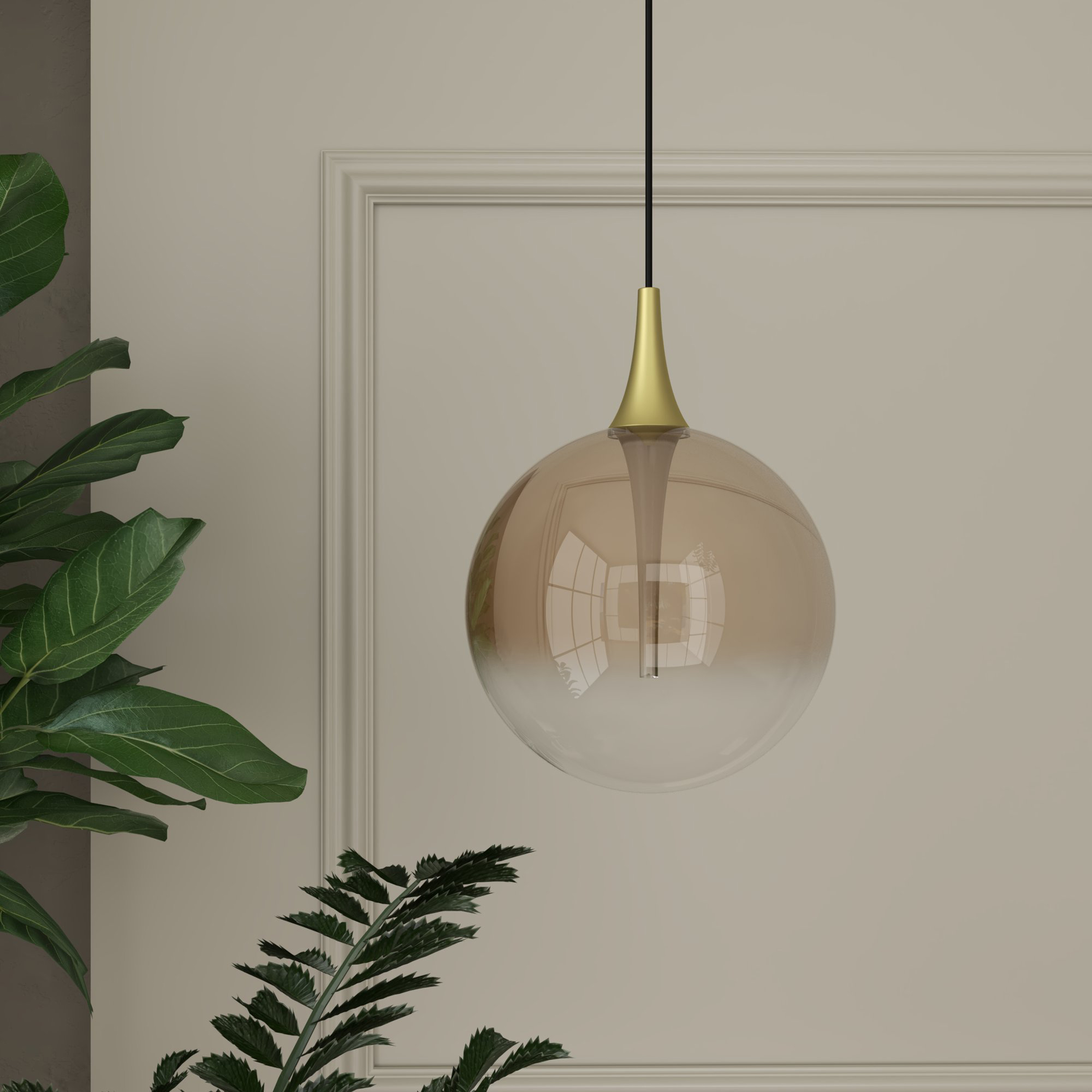 Visilica s jednim izvorom svjetlosti od 4 W Zorra Lighting Claire amber glass (3000 K)