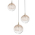 Visilica s tri izvora svjetlosti od 12 W Zorra Lighting Claire amber glass (3000 K) 