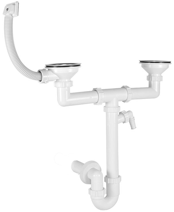 Sifon za sudoper Styron 2/1, s preljevom, promjer 115 mm