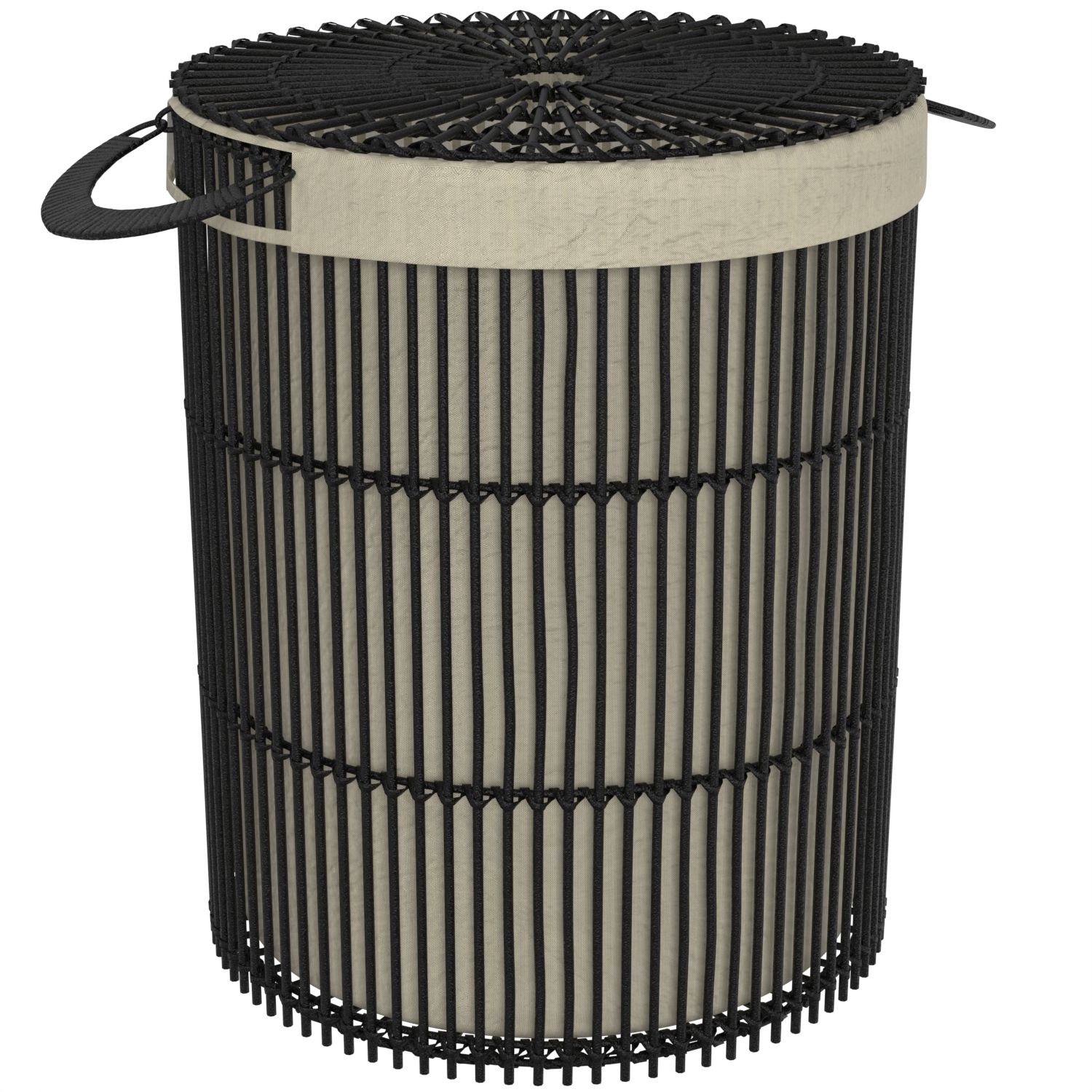 Košara za rublje Voxort Round Black L, 40x51 cm