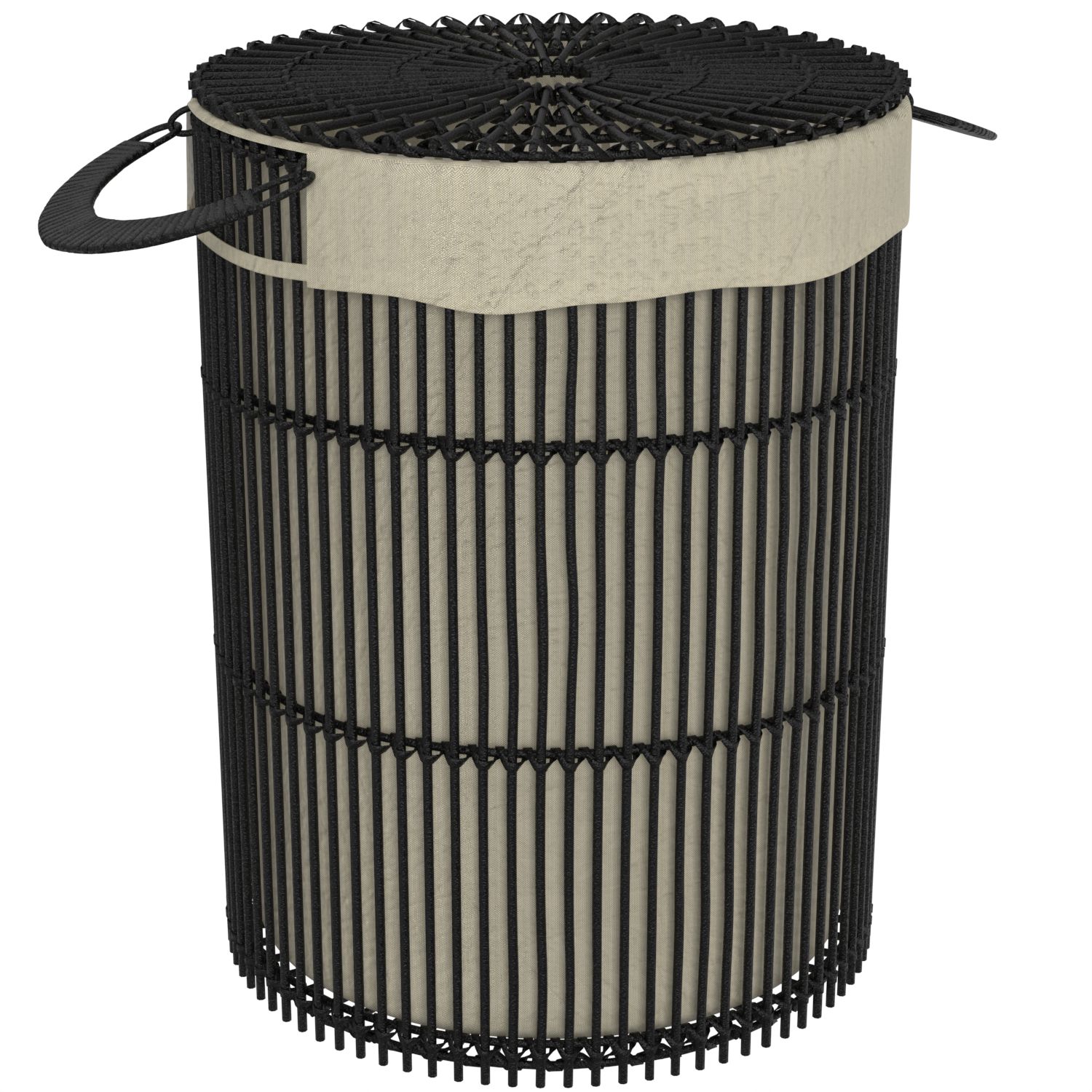 Košara za rublje Voxort Round Black M, 35x46 cm