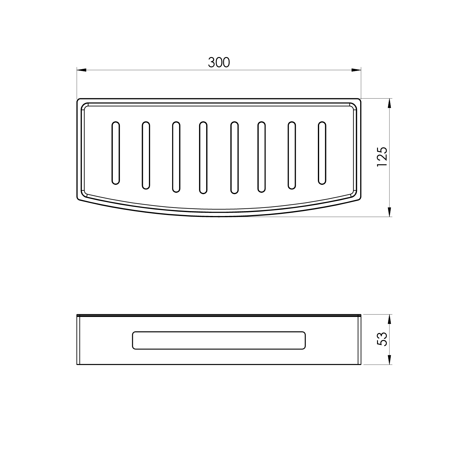 Polica Voxort Abs, četvrtasta, inox