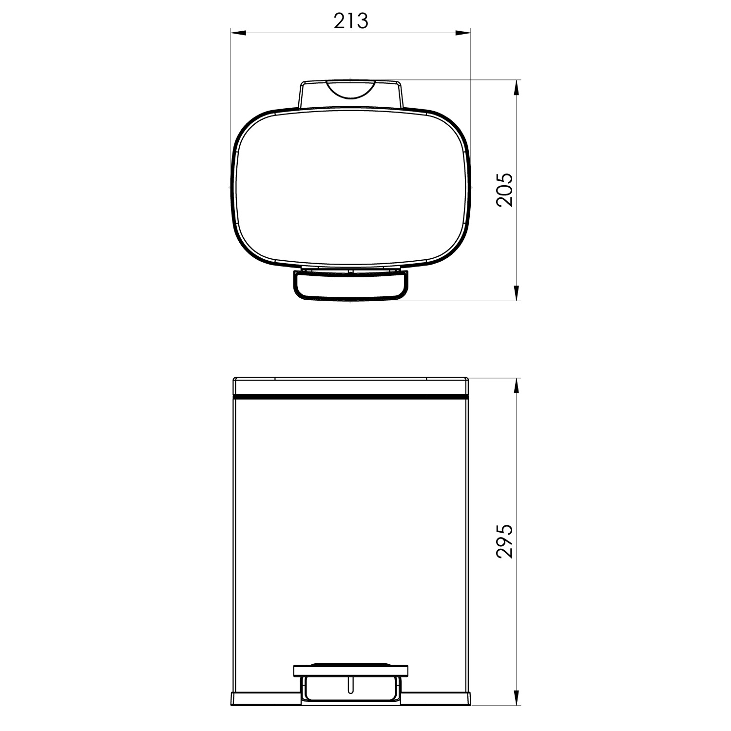 Kanta s poklopcem Voxort Rectangle, 5 l, mat bijela