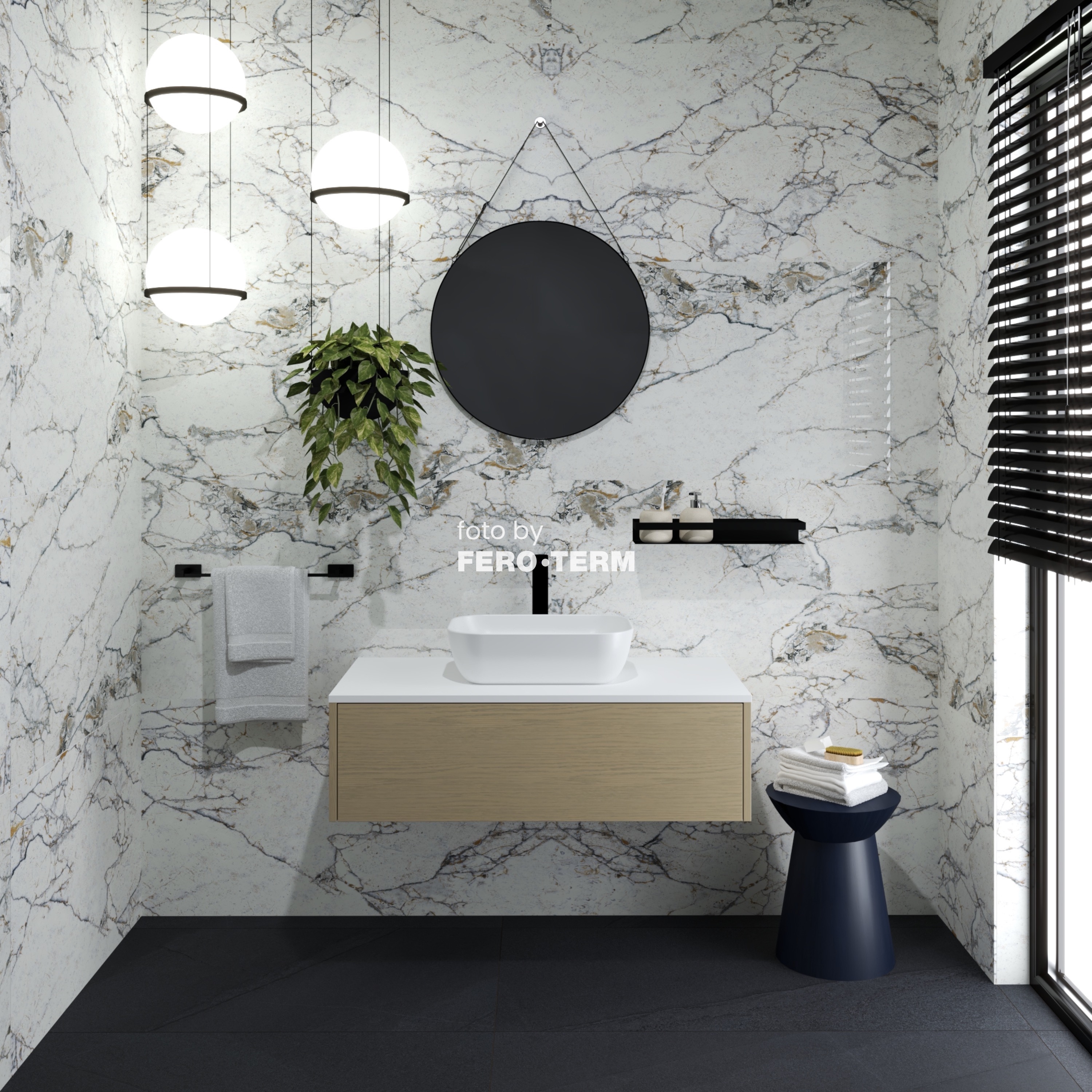 Polica Voxort 760, 10,5x6x45 cm, inox, L crna