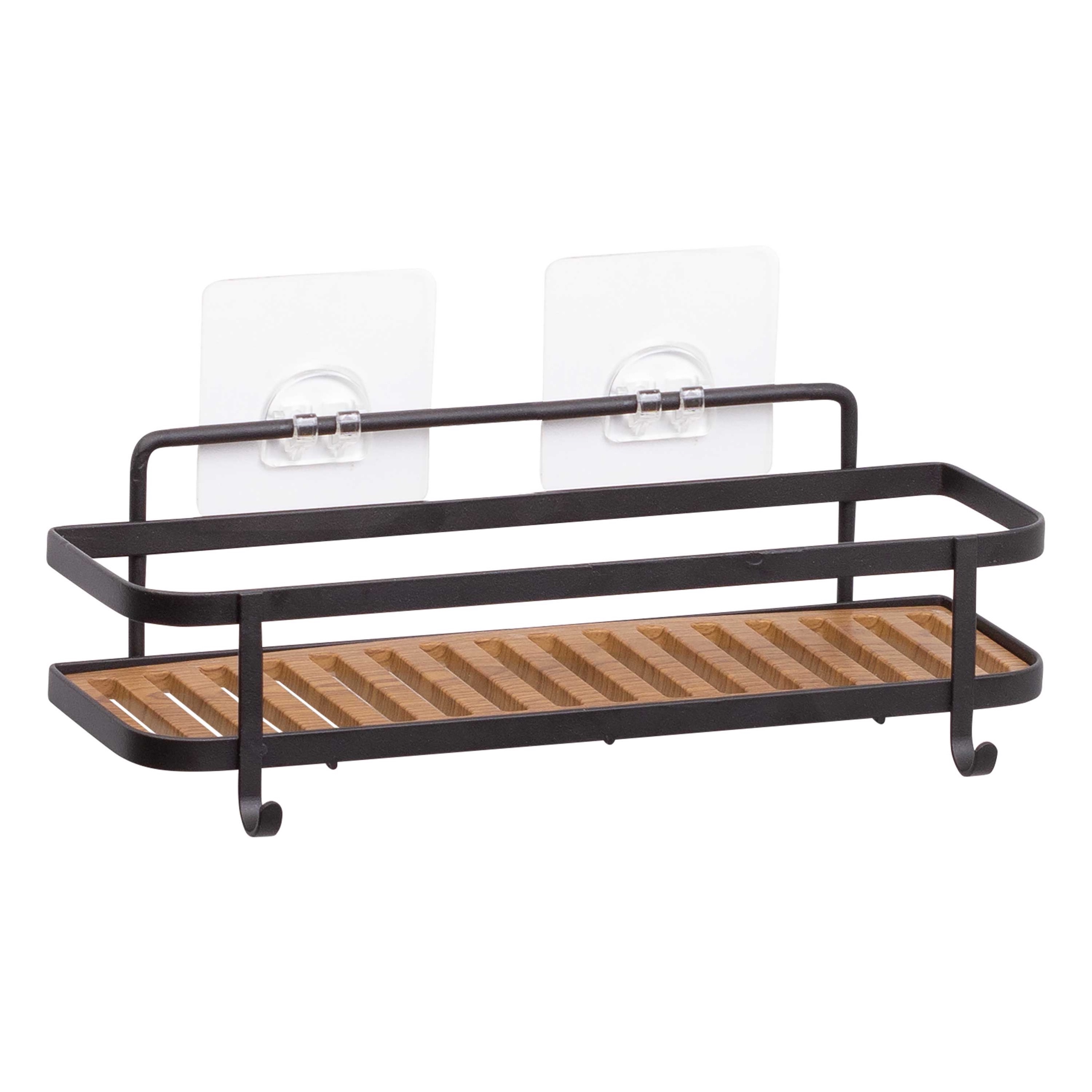 Polica Voxort Lea, četvrtasta, crna, 12x9x28 cm