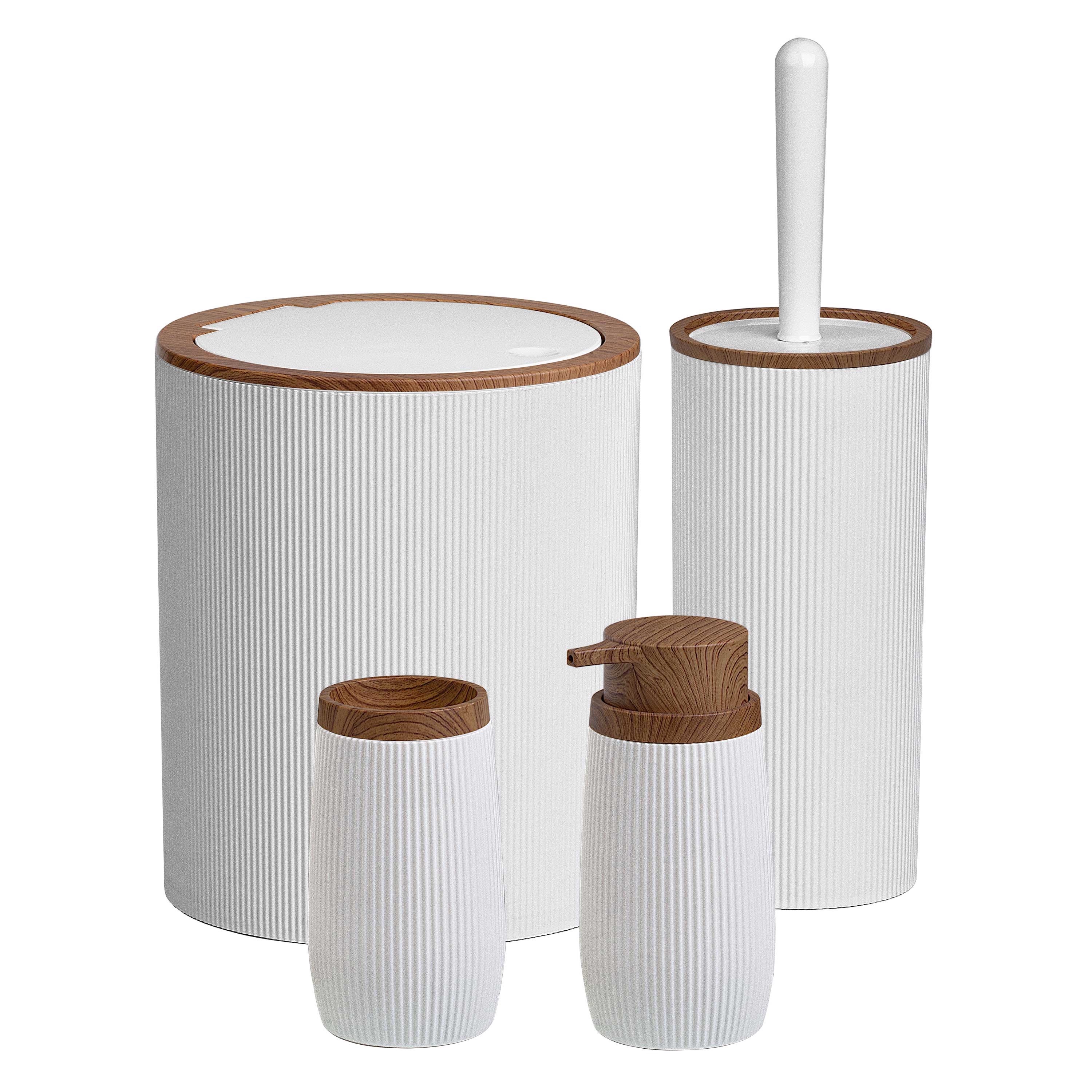 Set galanterije Voxort Stripe, bijeli, 4 kom/set