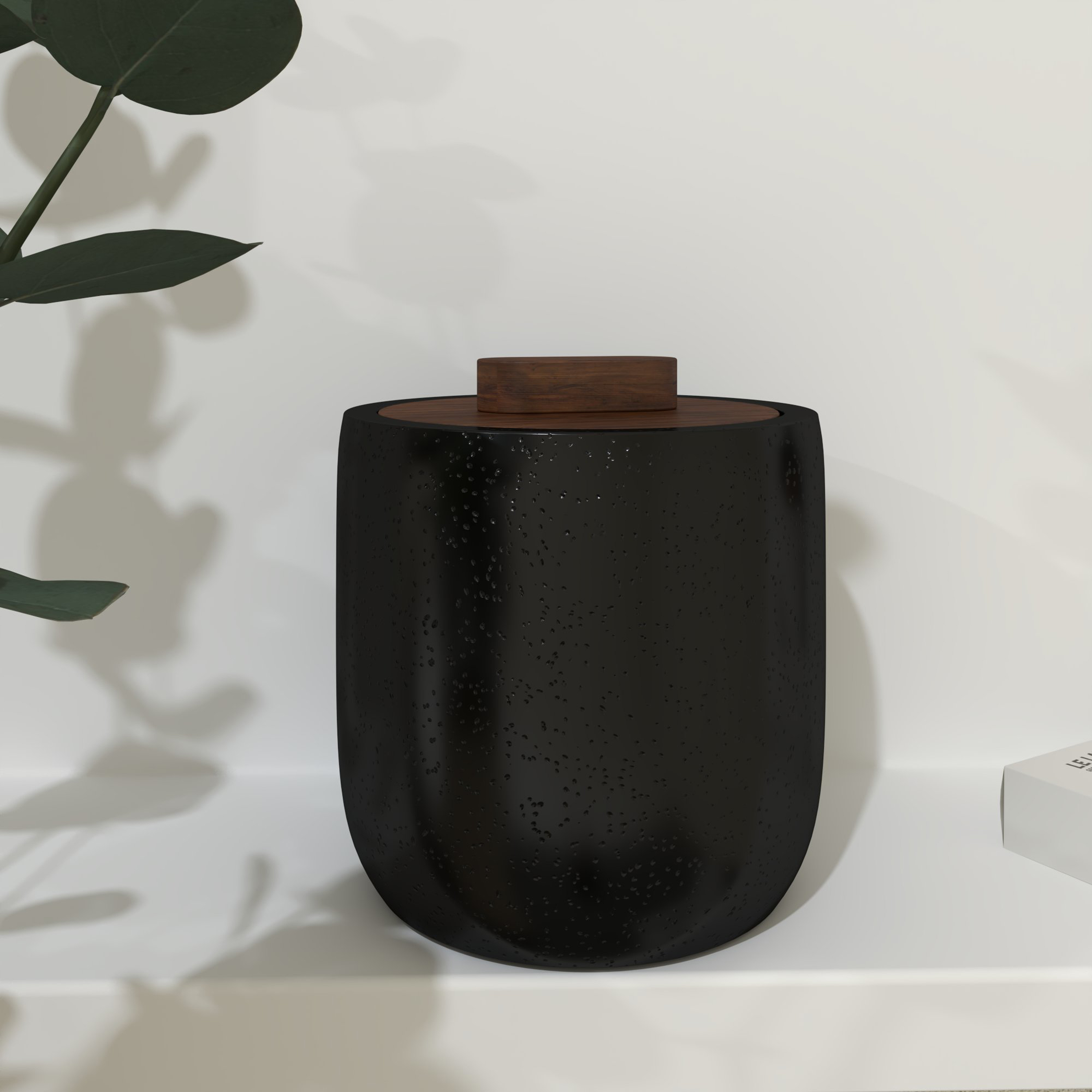 Posuda za blazinice Voxort Ati, Black/Wood