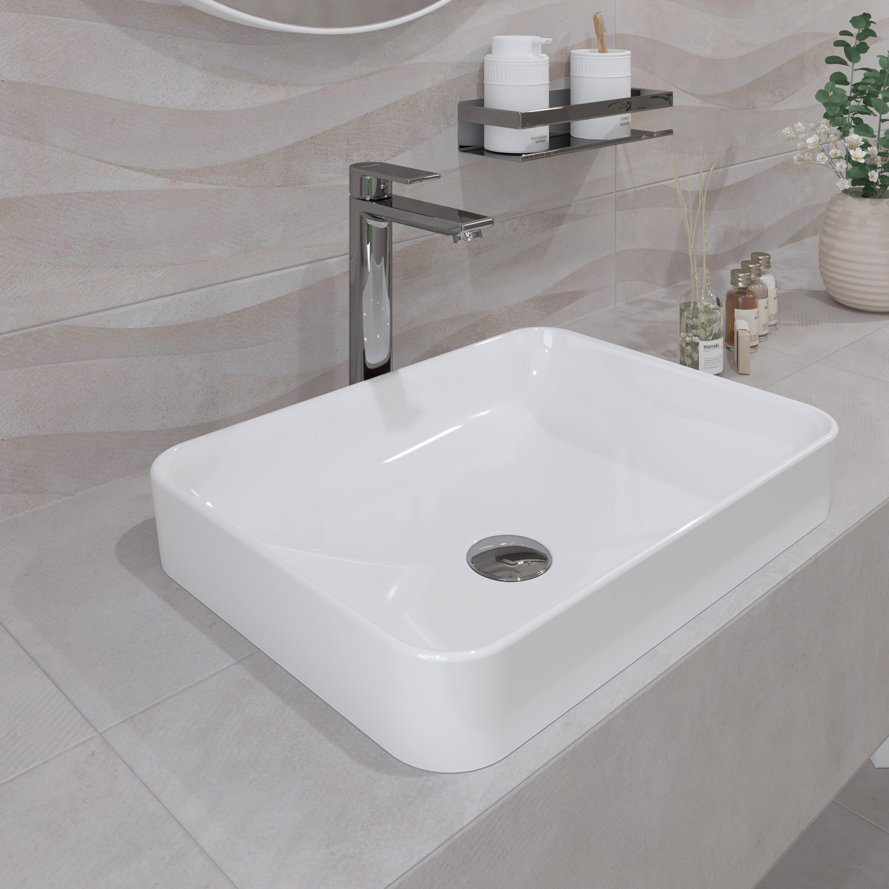 Umivaonik ugradbeni Concepto Bell, 50x37x14 cm