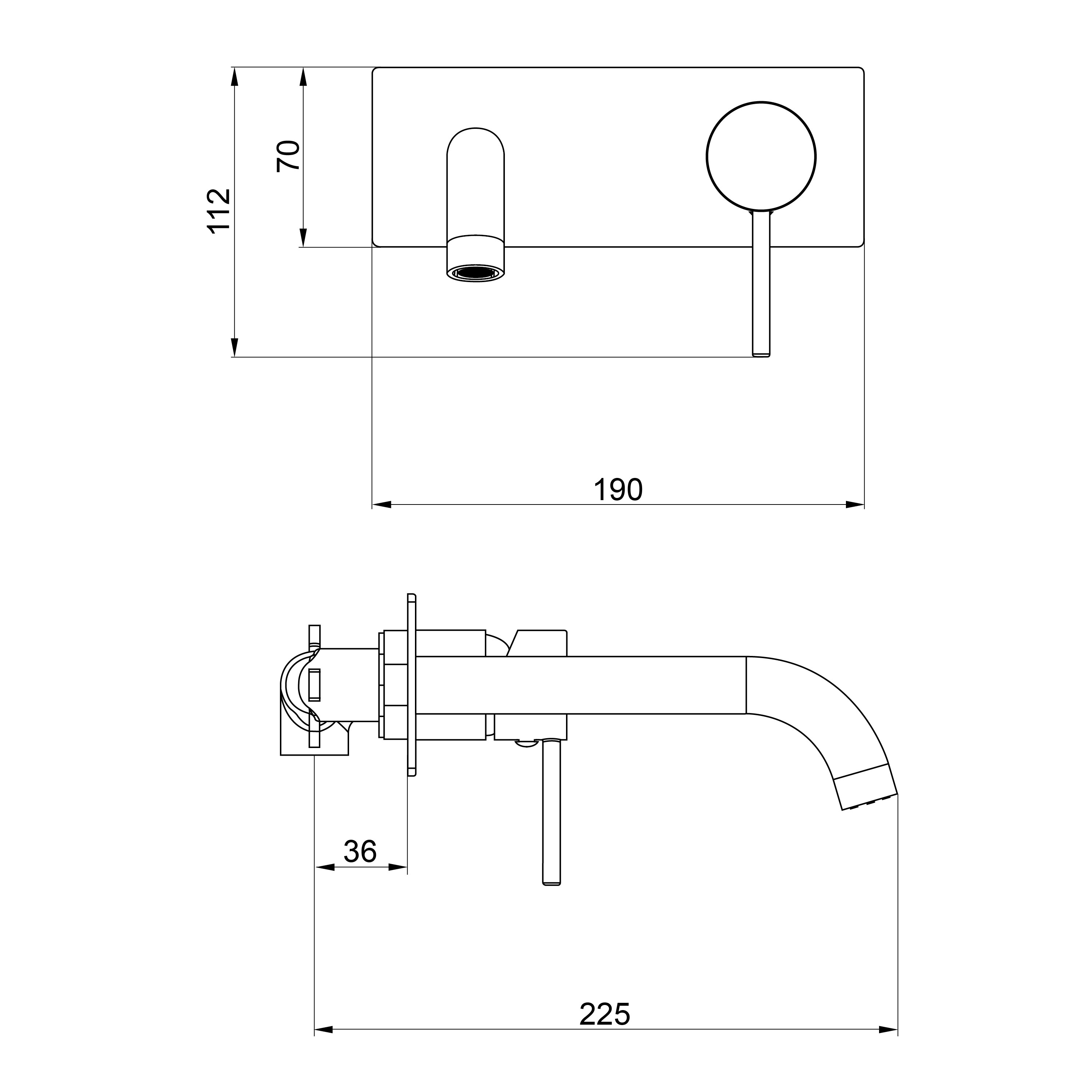 Miješalica podžbukna za umivaonik Voxort Maya Black, Cool Start