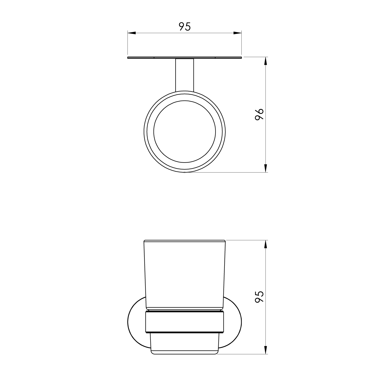 Čaša sa držačem Voxort 3000, zidna, samoljepljiva