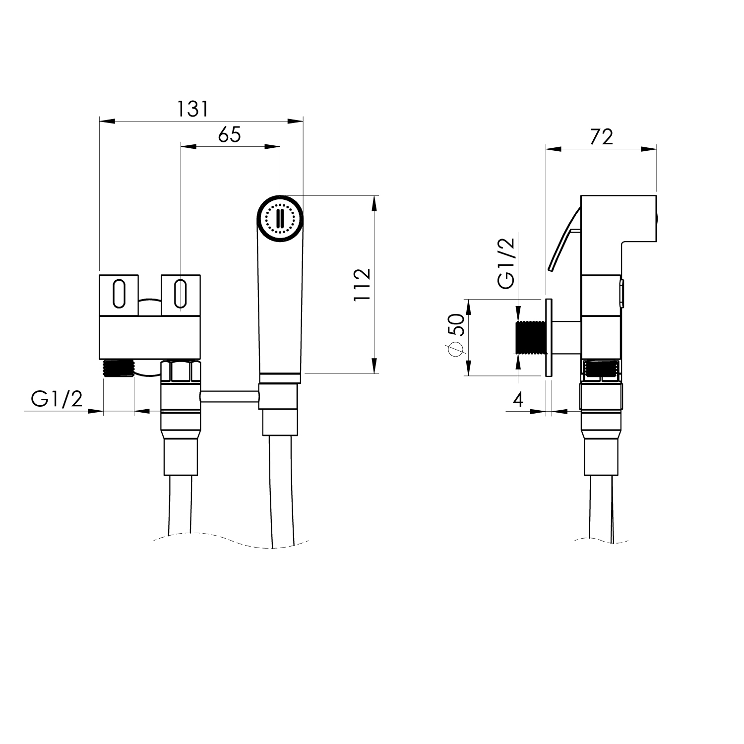 Tuš set za intimnu njegu Voxort Dot, s ventilom za hladnu vodu