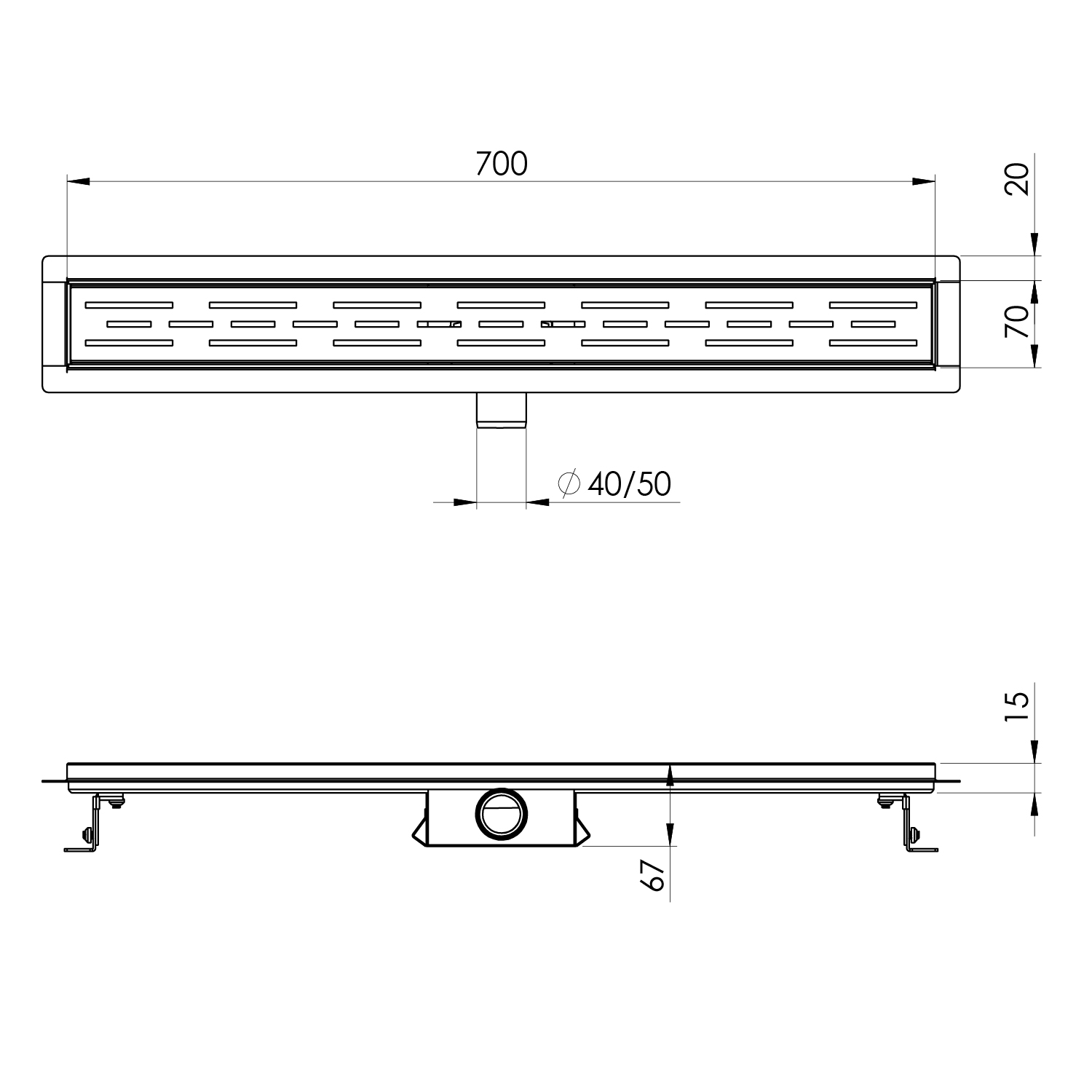 Tuš kanalica Voxort Road, 700 mm