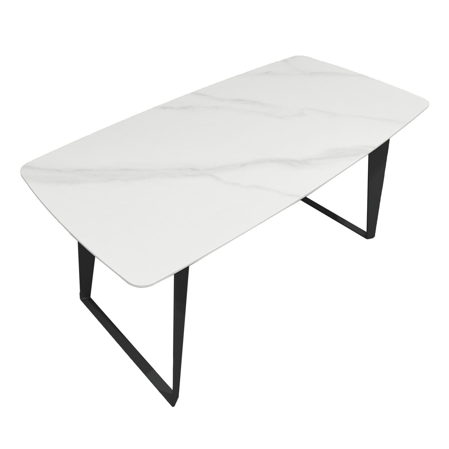 Ploča za stol Concepto Oval Calacata White Mat, 160x80 cm